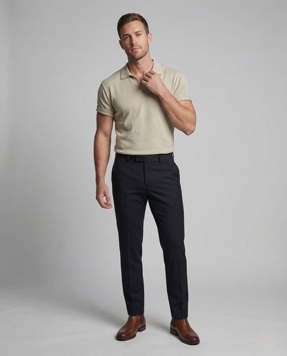 Herren Poloshirt Feinstrick Kurzarm Kentkragen - Norvielle