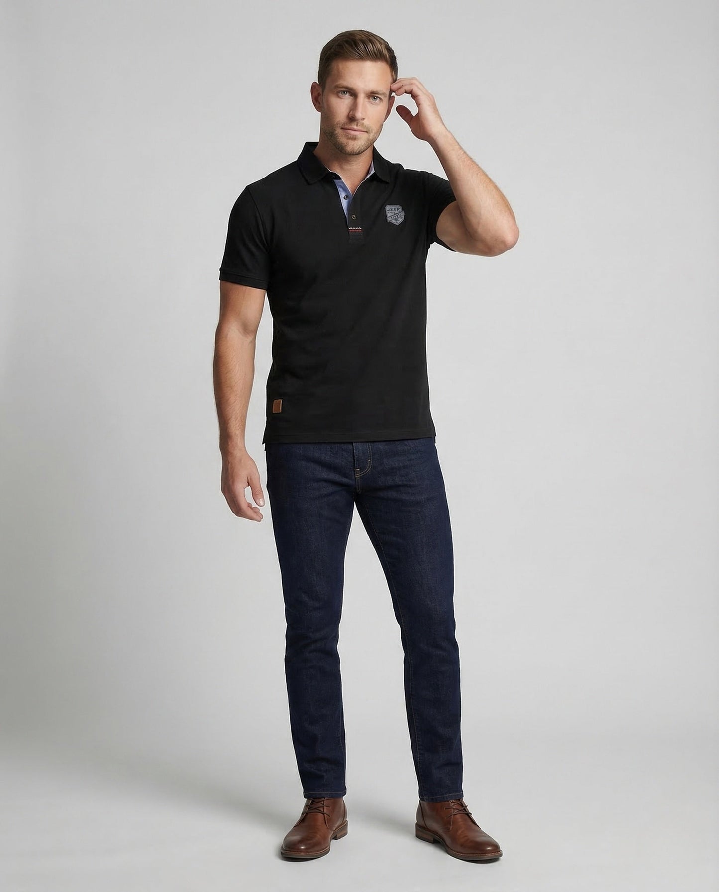 Herren Polo Piqué Kontrastkragen - Norvielle