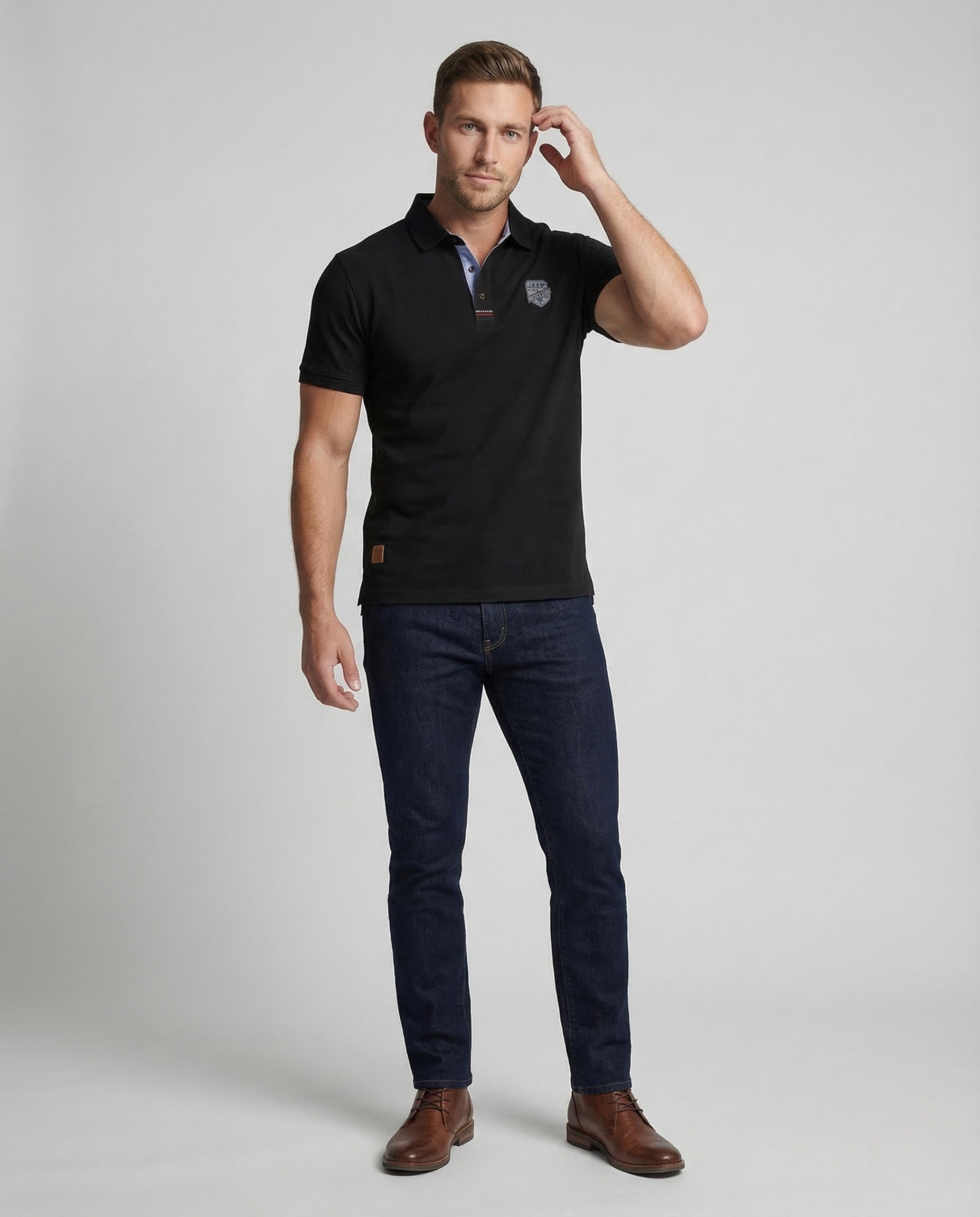 Herren Polo Piqué Kontrastkragen - Norvielle