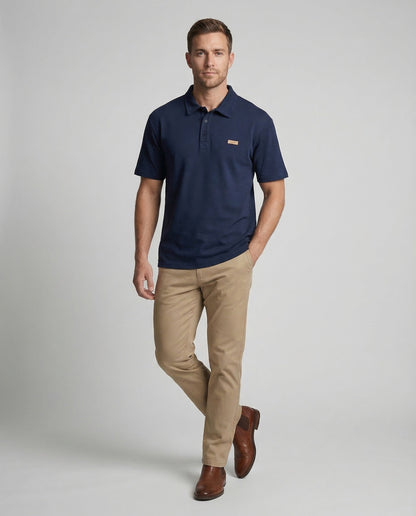 Herren Polo Shirt aus Baumwolle mit Brustapplikation - Norvielle
