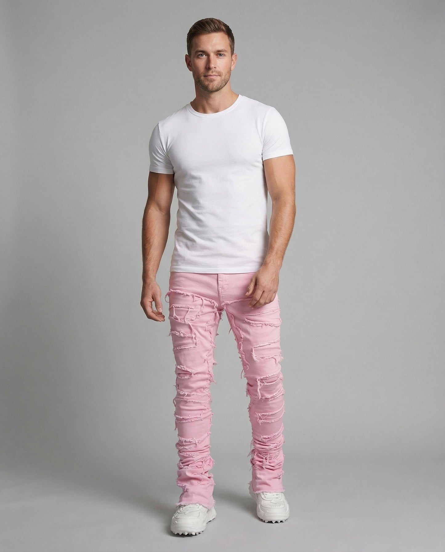 Damen Skinny Jeans Destroyed mit Fransen - Norvielle
