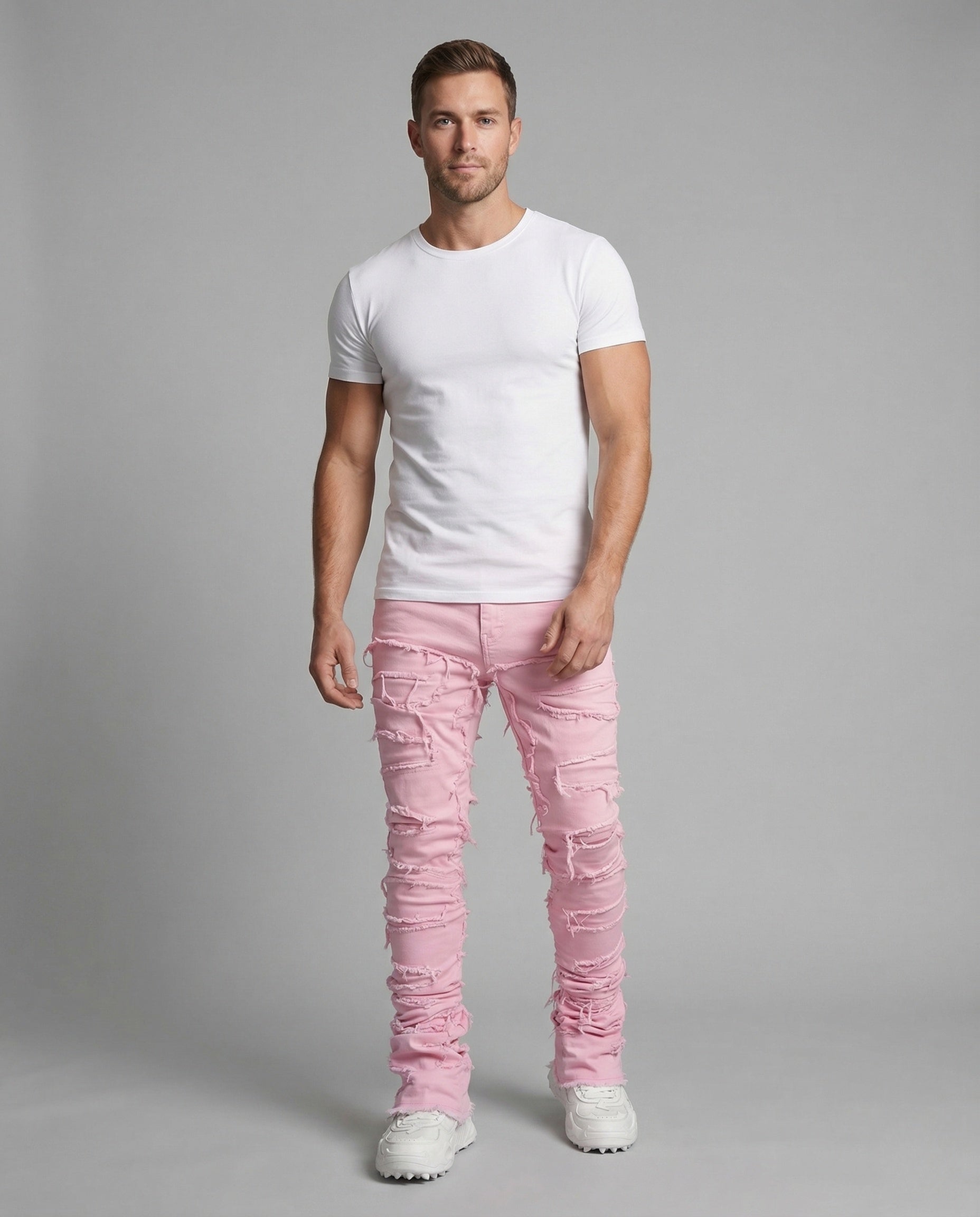 Damen Skinny Jeans Destroyed mit Fransen - Norvielle
