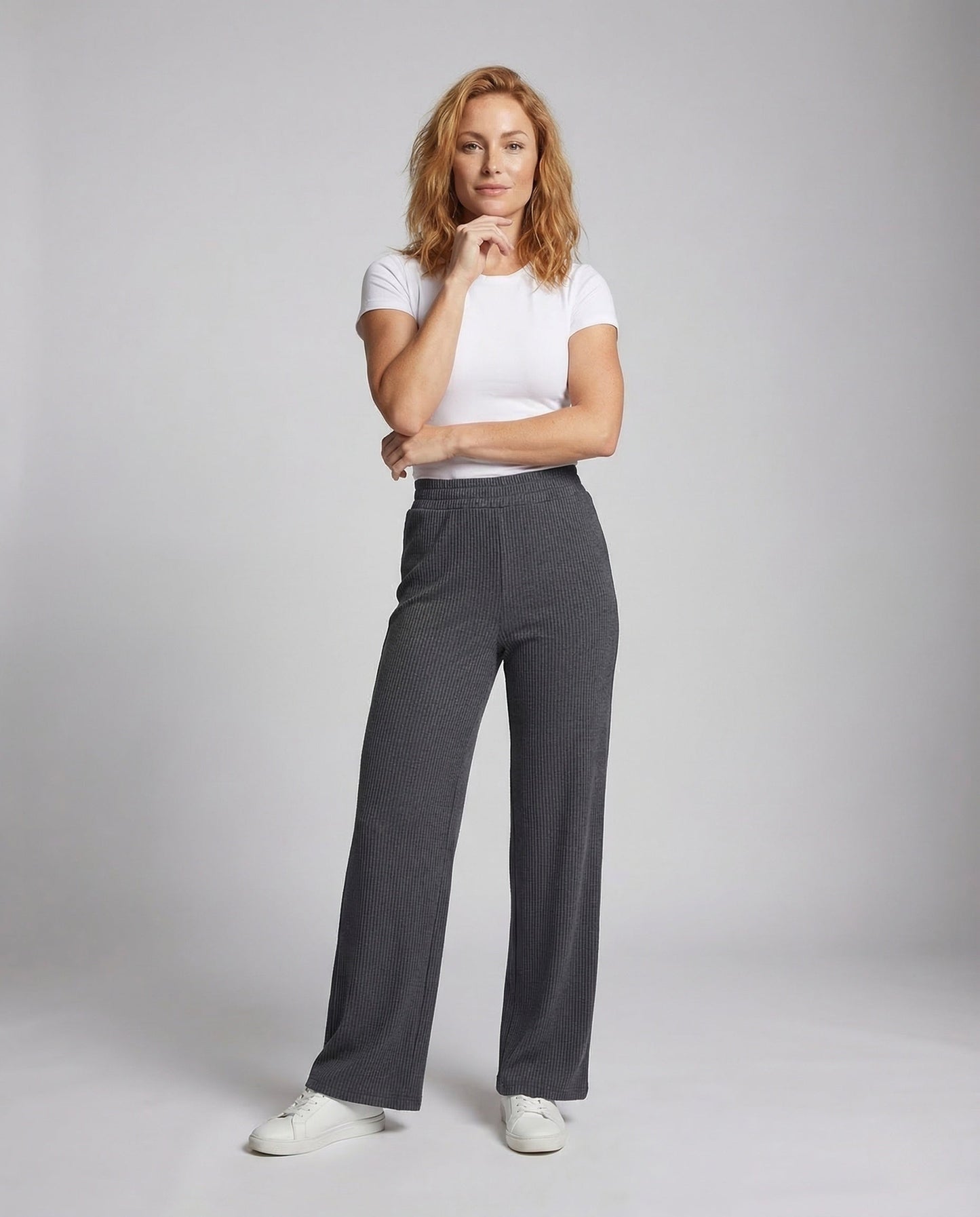 Damen Strickhose High Waist Ripp - Norvielle