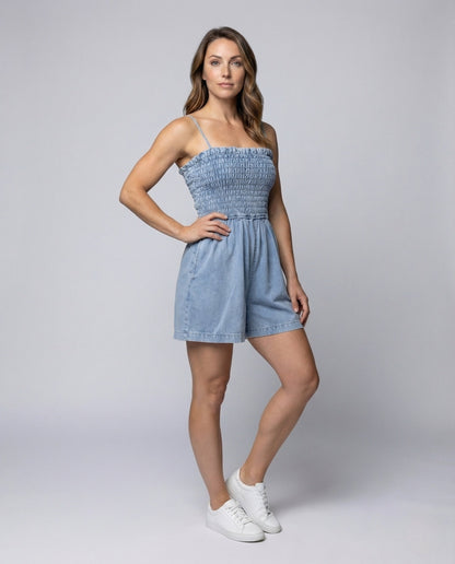Damen Kurzoverall Jeans Smokoberteil - Norvielle