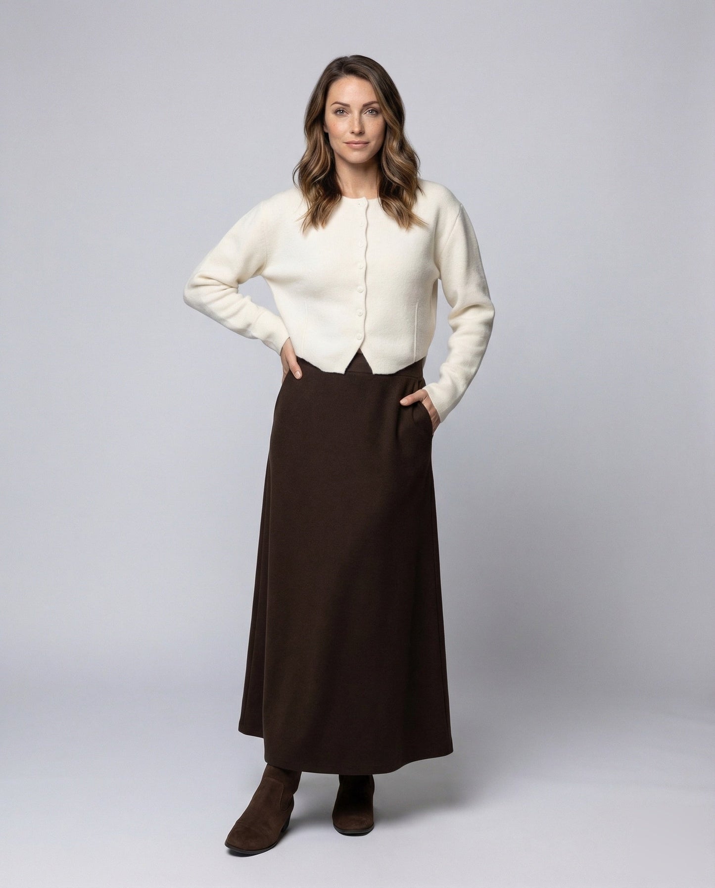 Damen Strickjacke Kurz Puffärmel - Norvielle