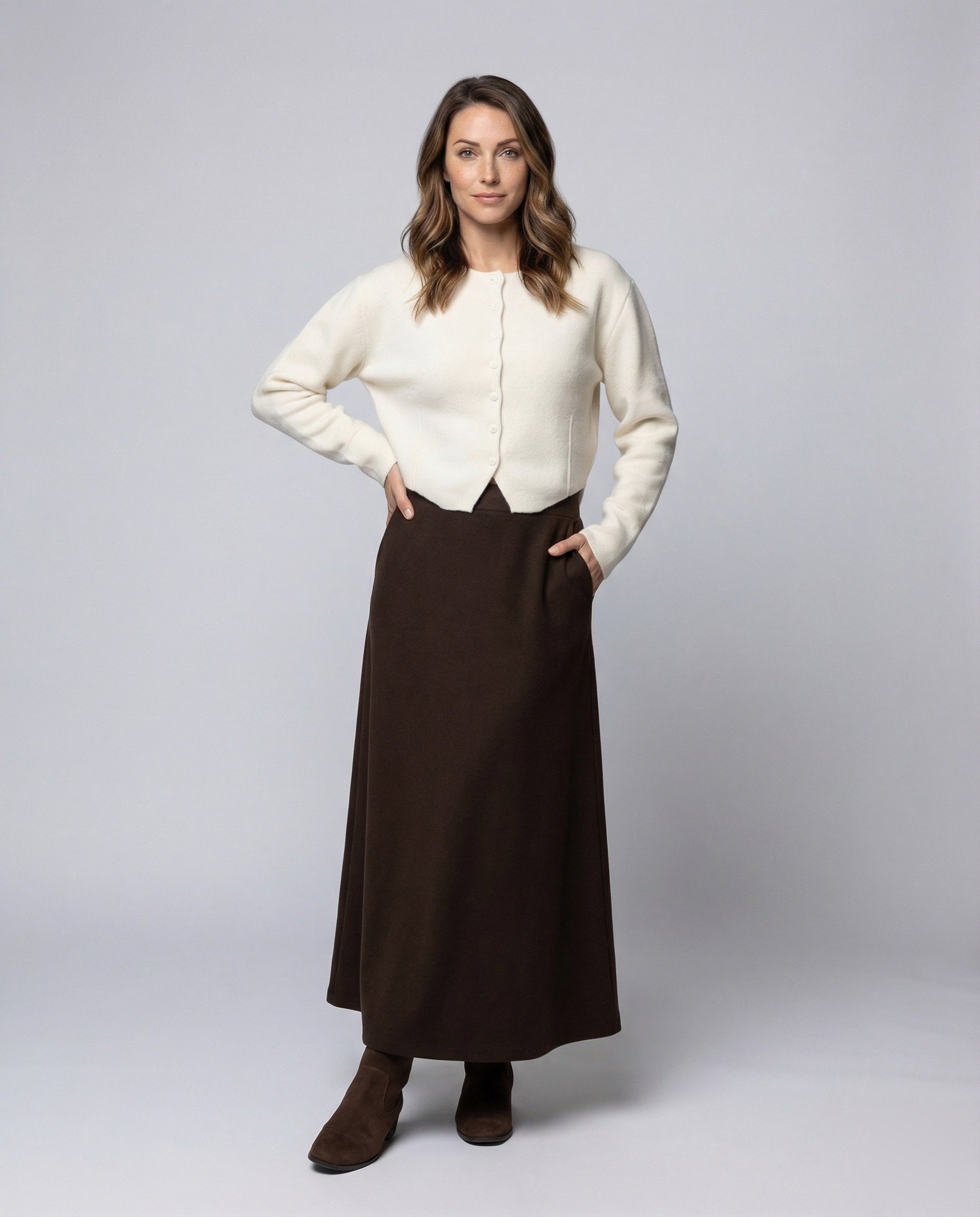 Damen Strickjacke Kurz Puffärmel - Norvielle