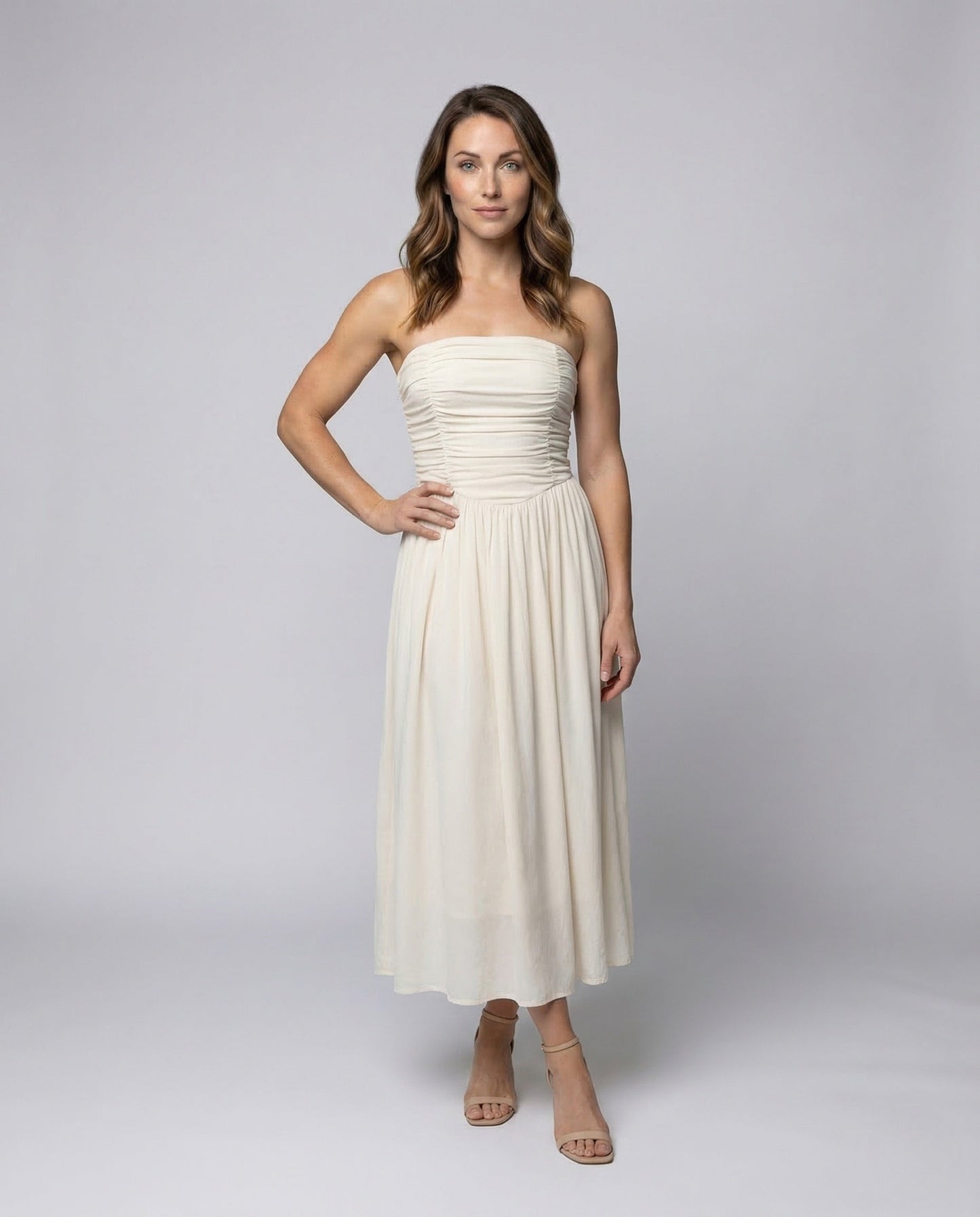 Damen Maxikleid mit Bustier und Spaghettiträgern - Norvielle