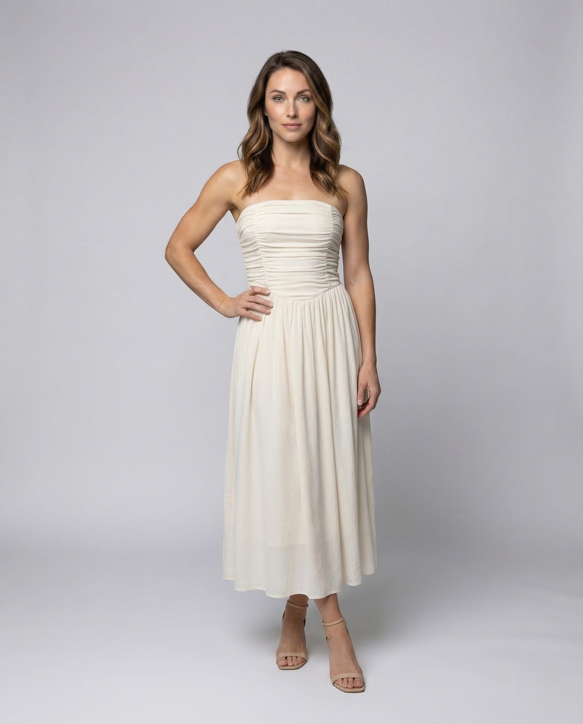 Damen Maxikleid mit Bustier und Spaghettiträgern - Norvielle