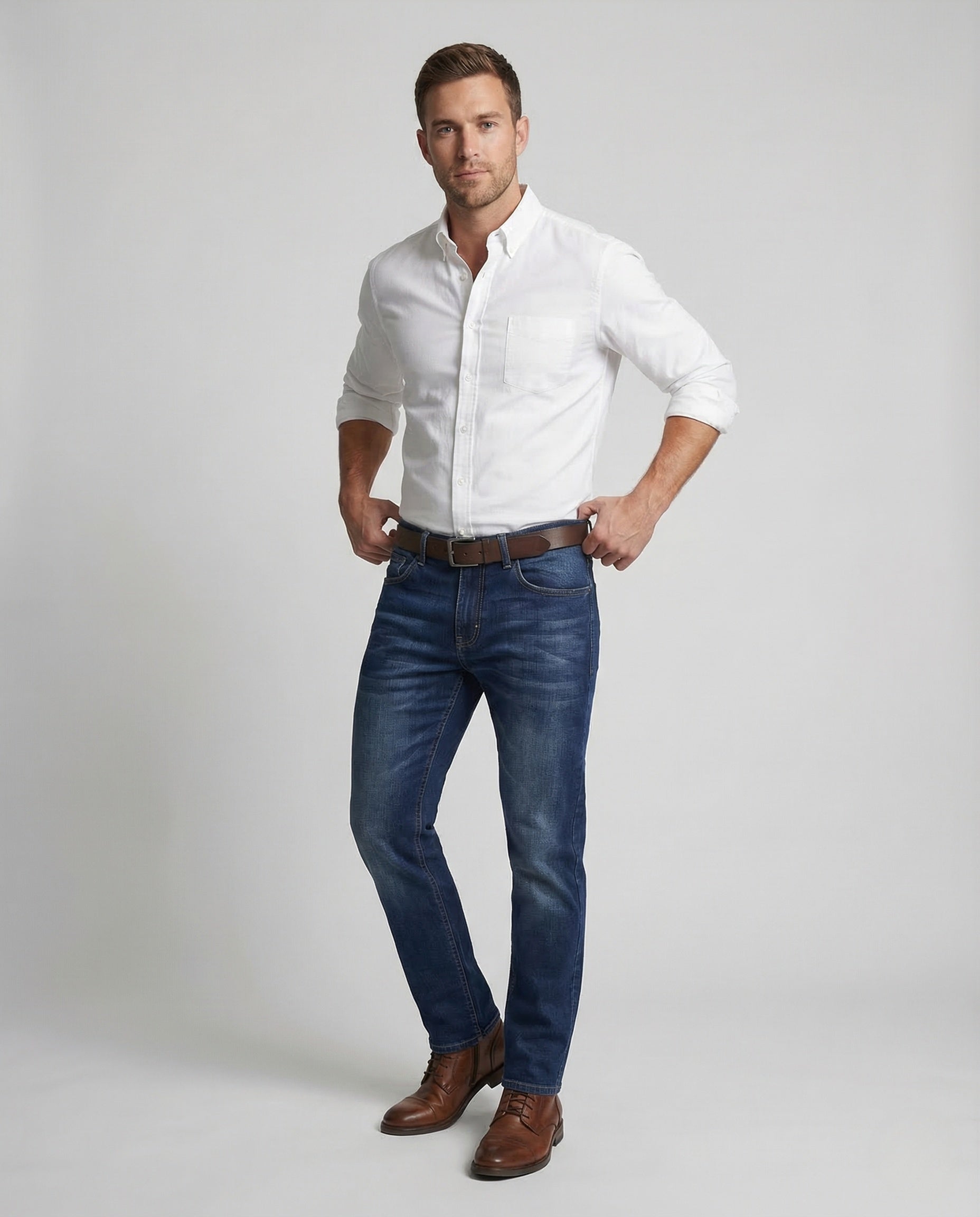 Herren Jeans 5-Taschen Verwaschtes Blau - Norvielle