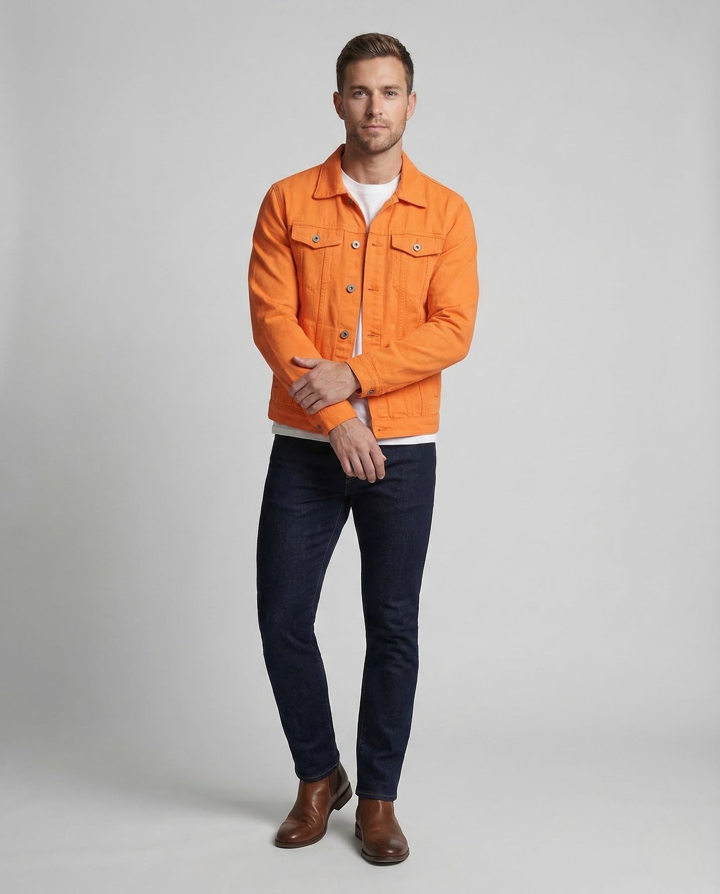 Herren Jeansjacke Baumwolle mit Brusttaschen Blau - Norvielle