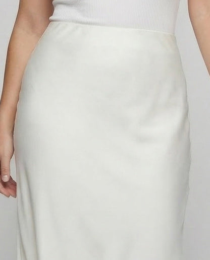 Damen Maxirock High Waist Satin