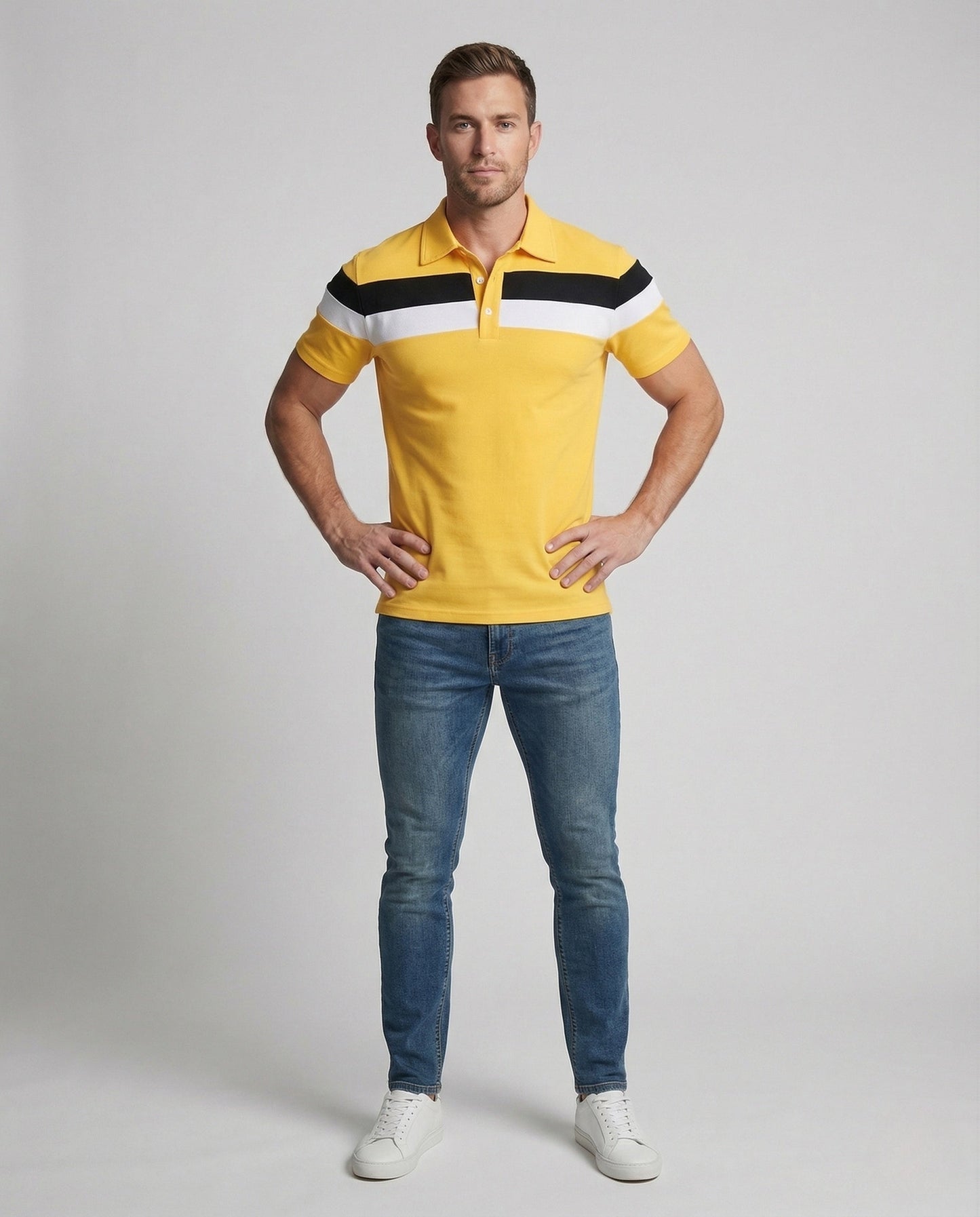 Herren Poloshirt Gestreift Baumwollmix - Norvielle