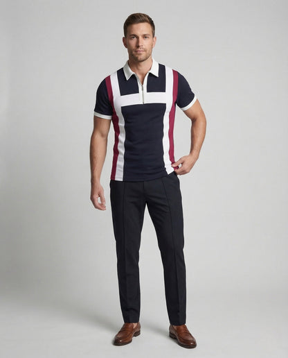 Herren Poloshirt Mit Reißverschluss Und Logo - Norvielle