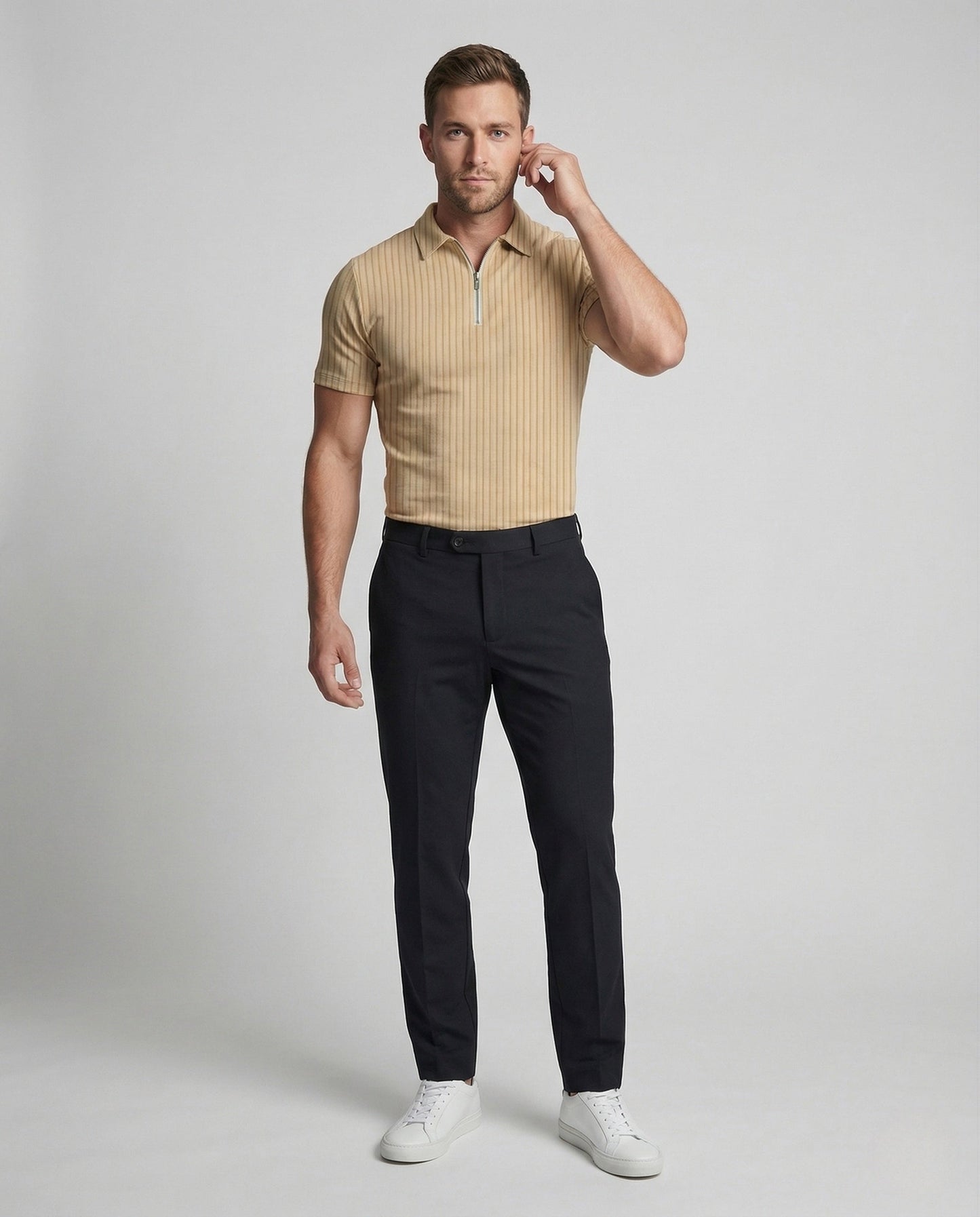Herren Poloshirt Stehkragen Reißverschluss - Norvielle