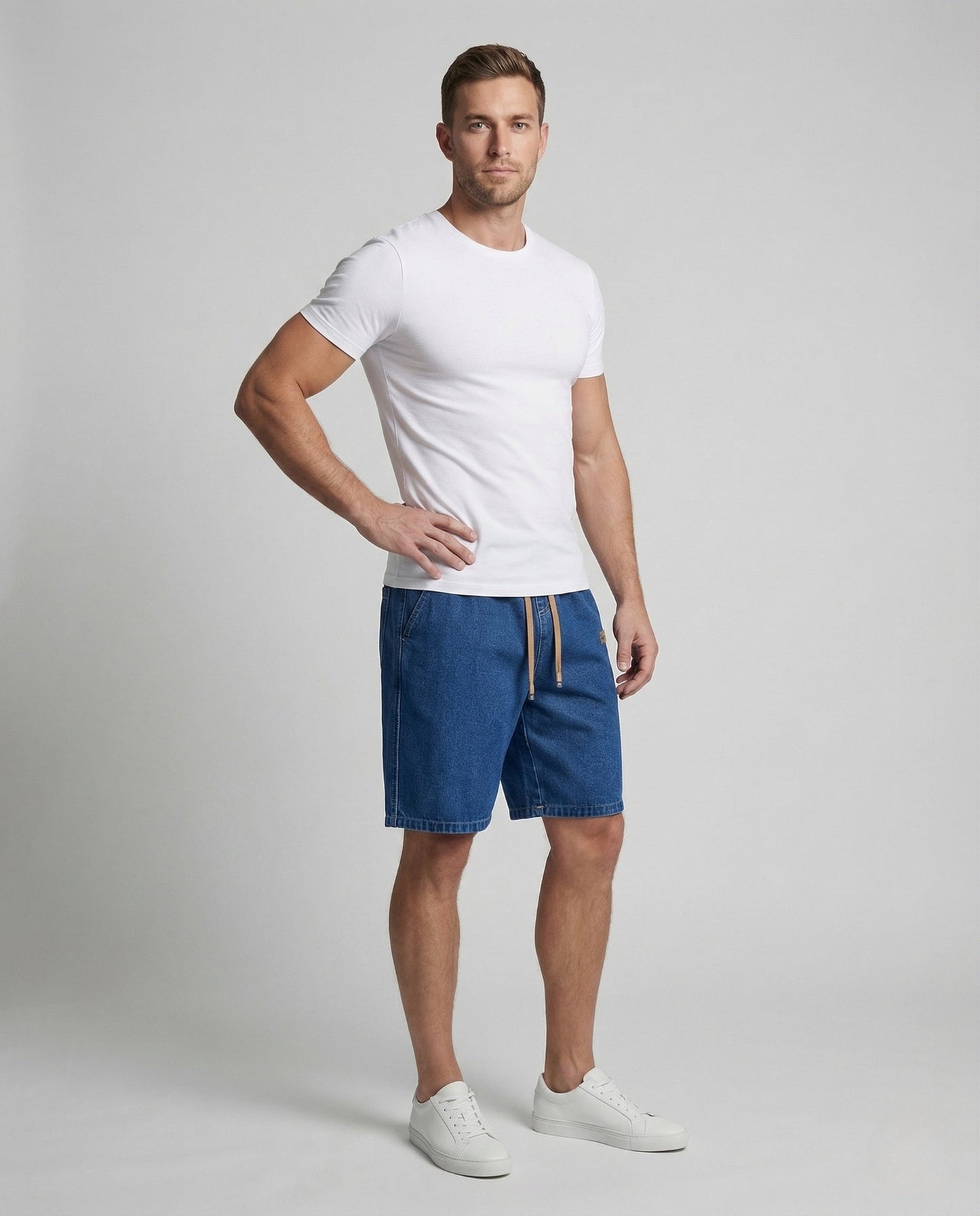 Herren Denim Shorts mit Tunnelzug - Norvielle