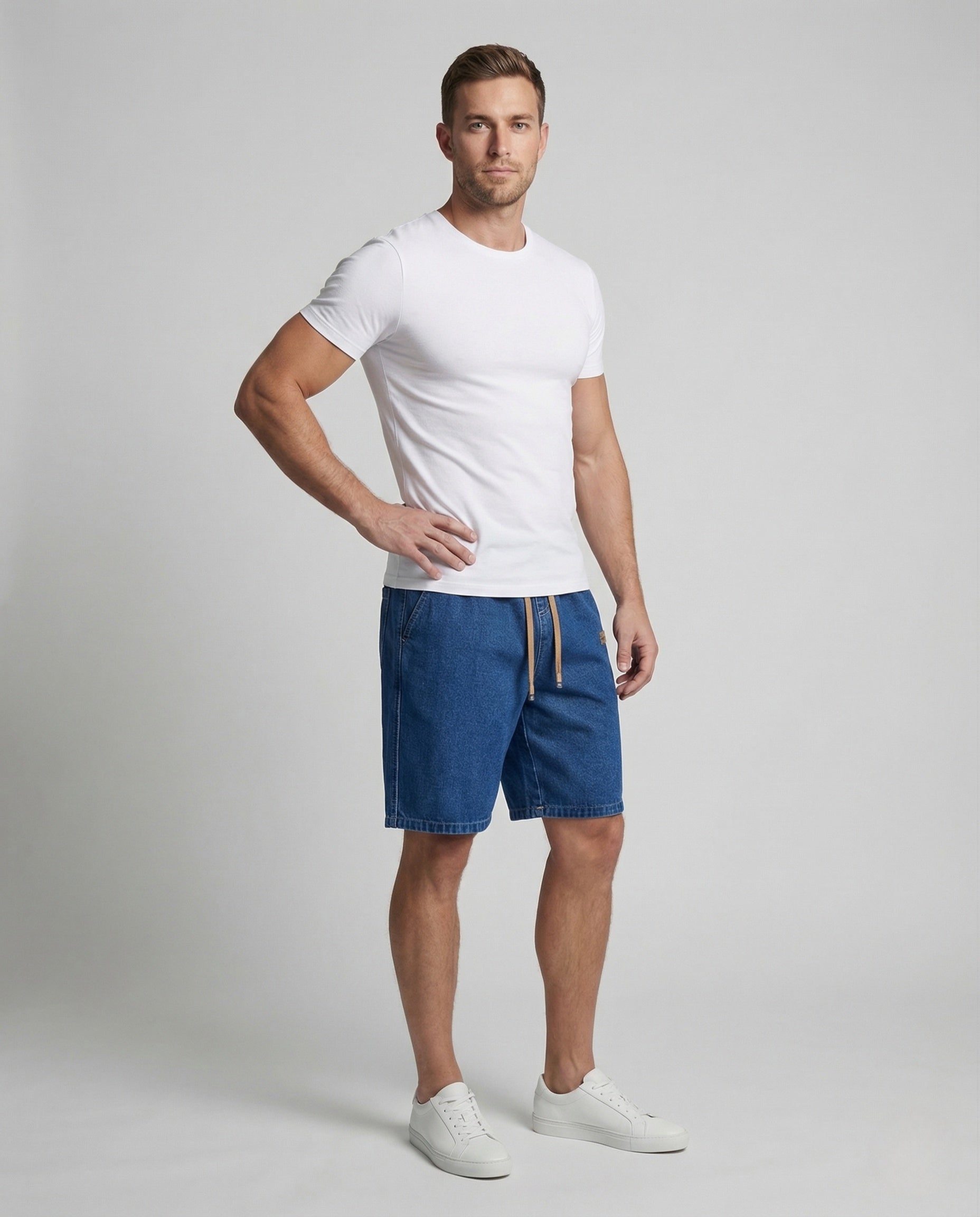 Herren Denim Shorts mit Tunnelzug - Norvielle