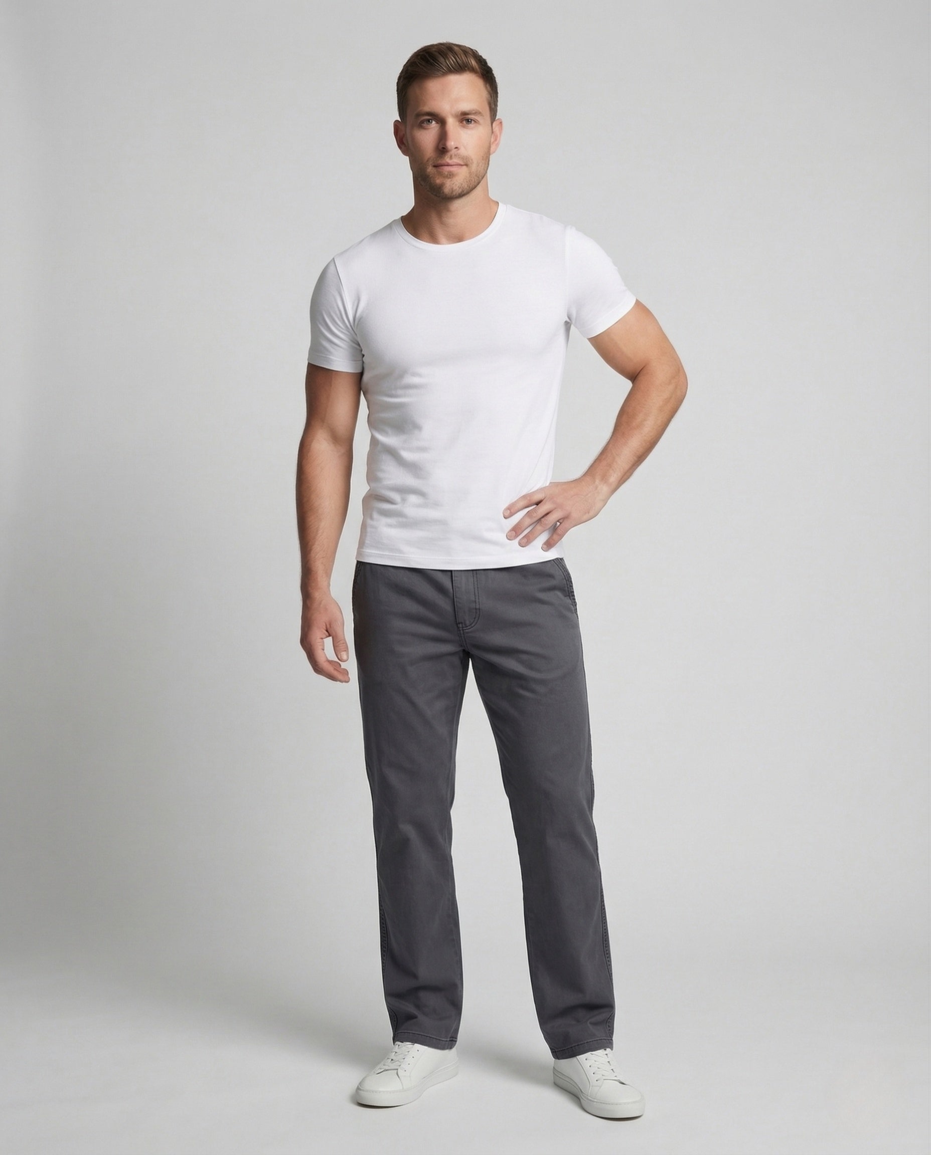 Herren Chino Hose Baumwolle Elastikbund - Norvielle