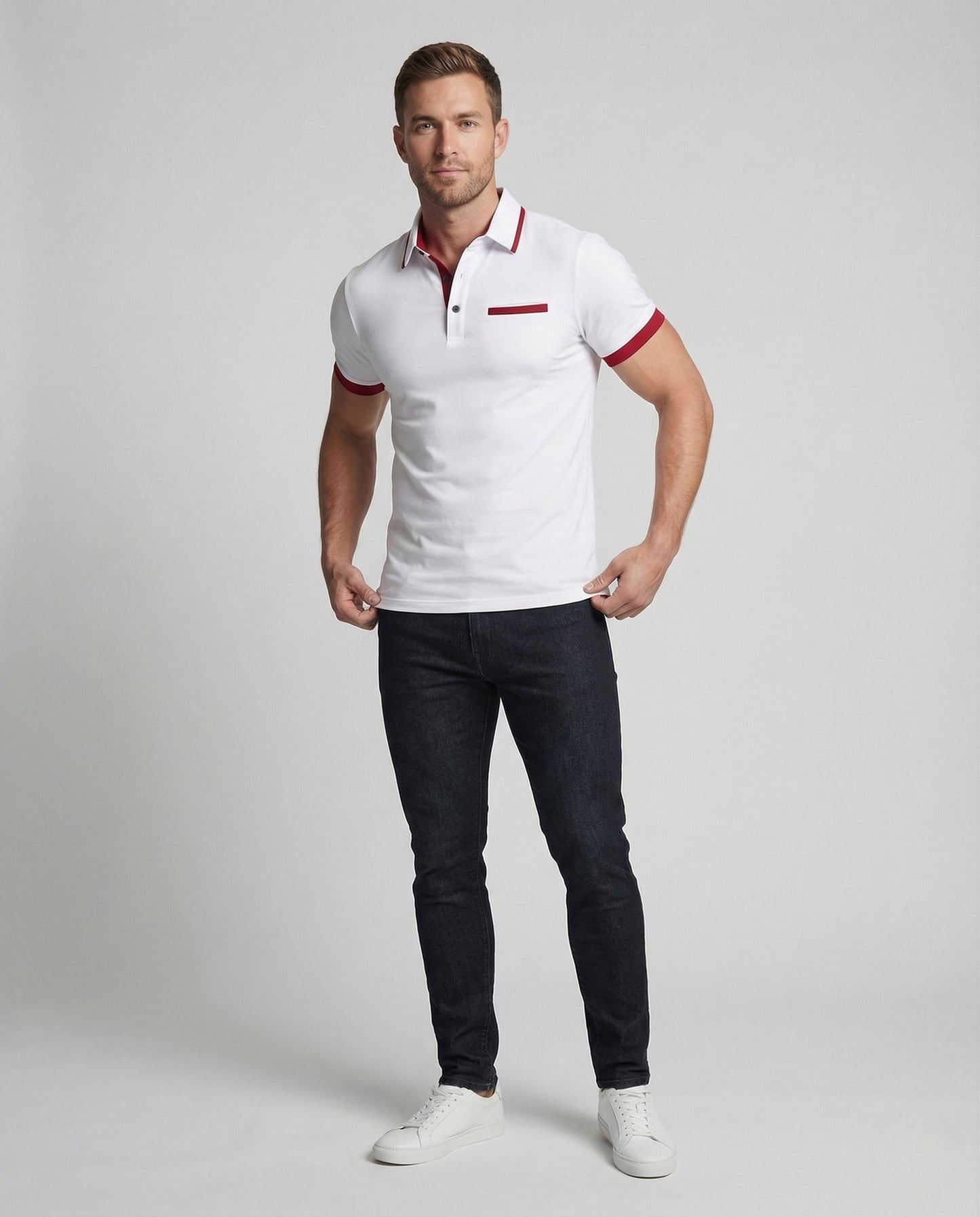 Herren Poloshirt Kurzarm Kontrastfarben - Norvielle