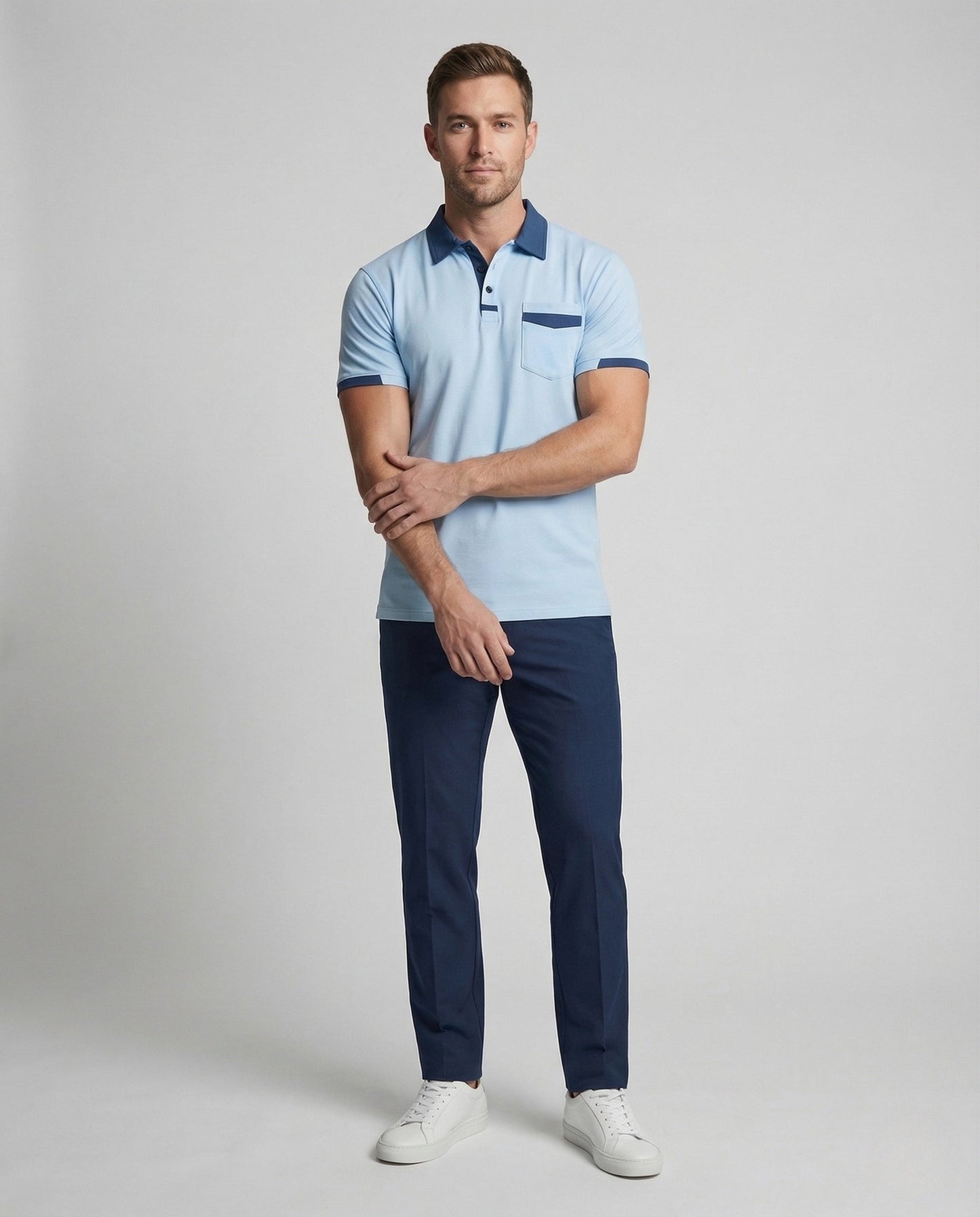 Herren Poloshirt aus Jersey mit Kontrastkragen - Norvielle