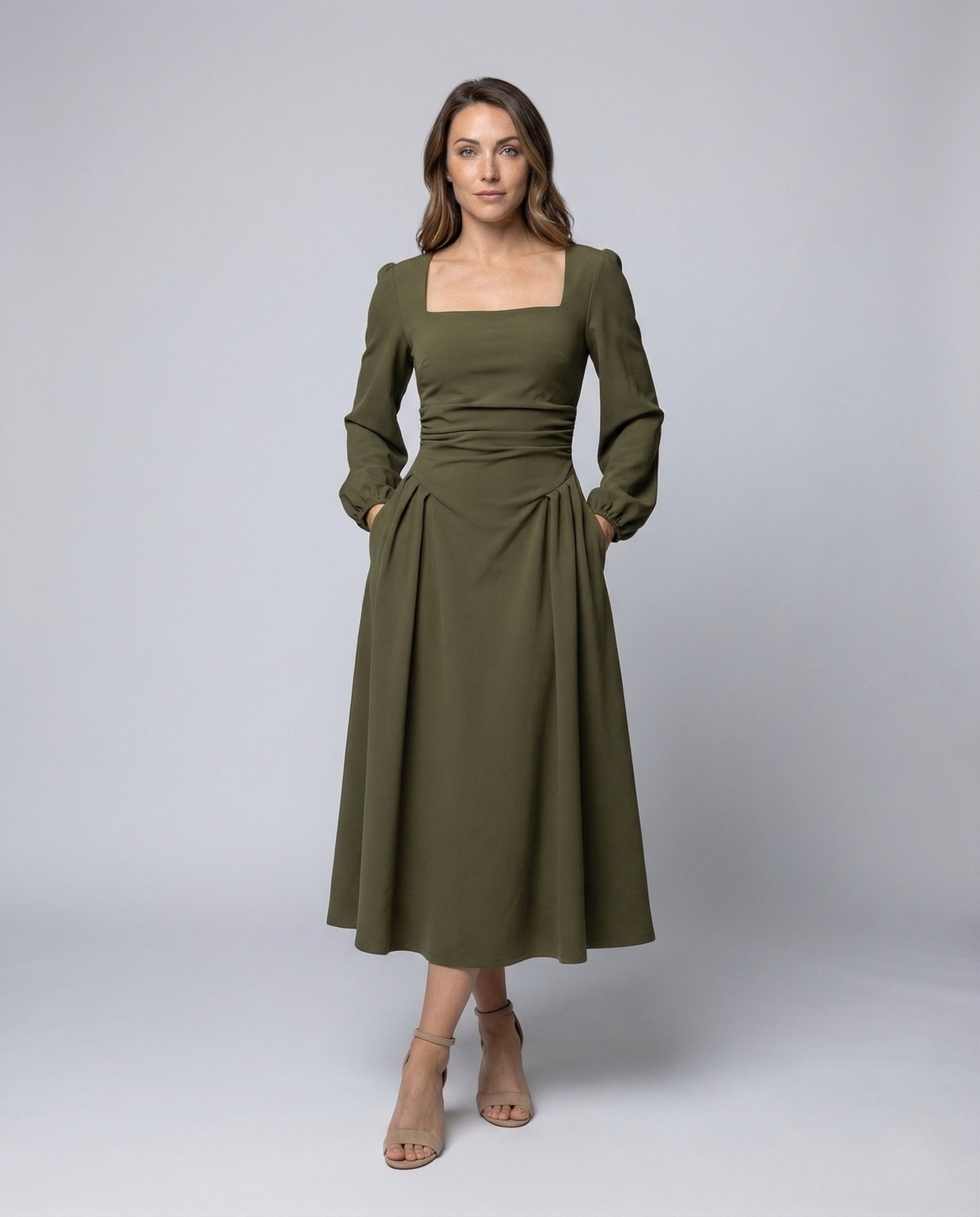Damen Abendkleid Ballonärmel Vintage Stil - Norvielle
