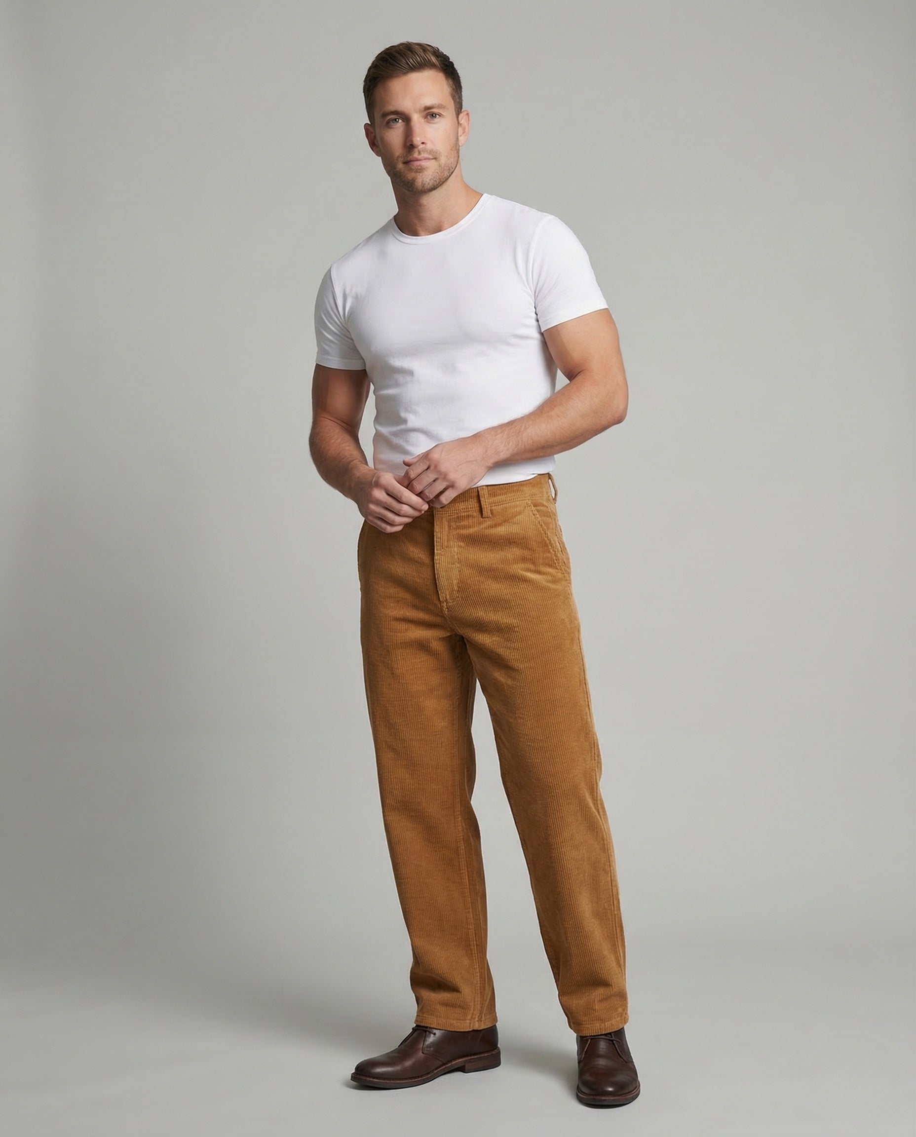 Herren Cordhose Cargo Gerade - Norvielle