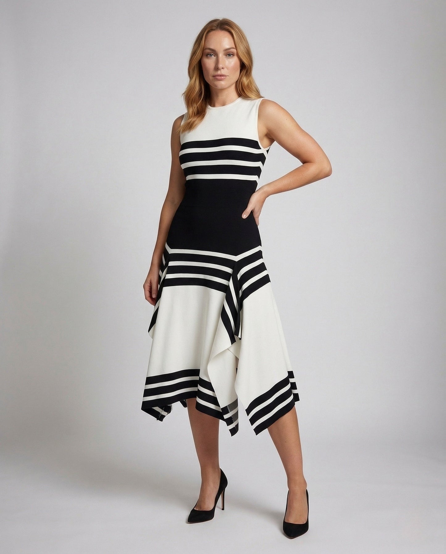 Damen Tailliertes Asymmetrisches Cocktailkleid - Norvielle