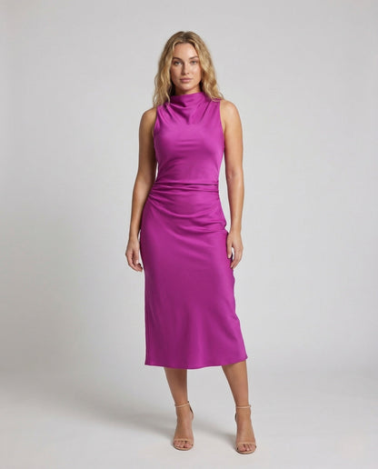 Damen Abendkleid Satin Wasserfall - Norvielle