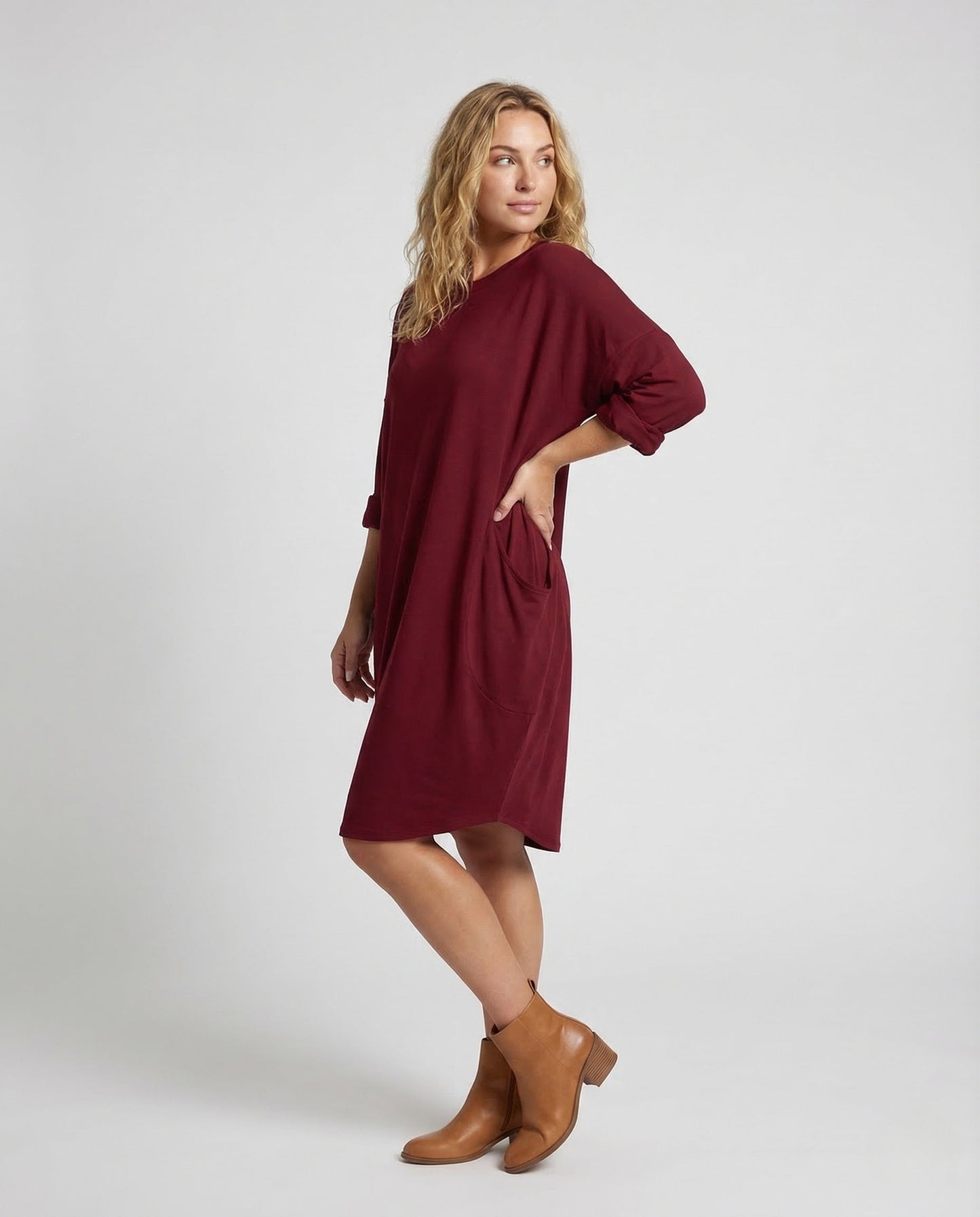 Damen Tunika Kleid aus Viskose mit Taschen - Norvielle