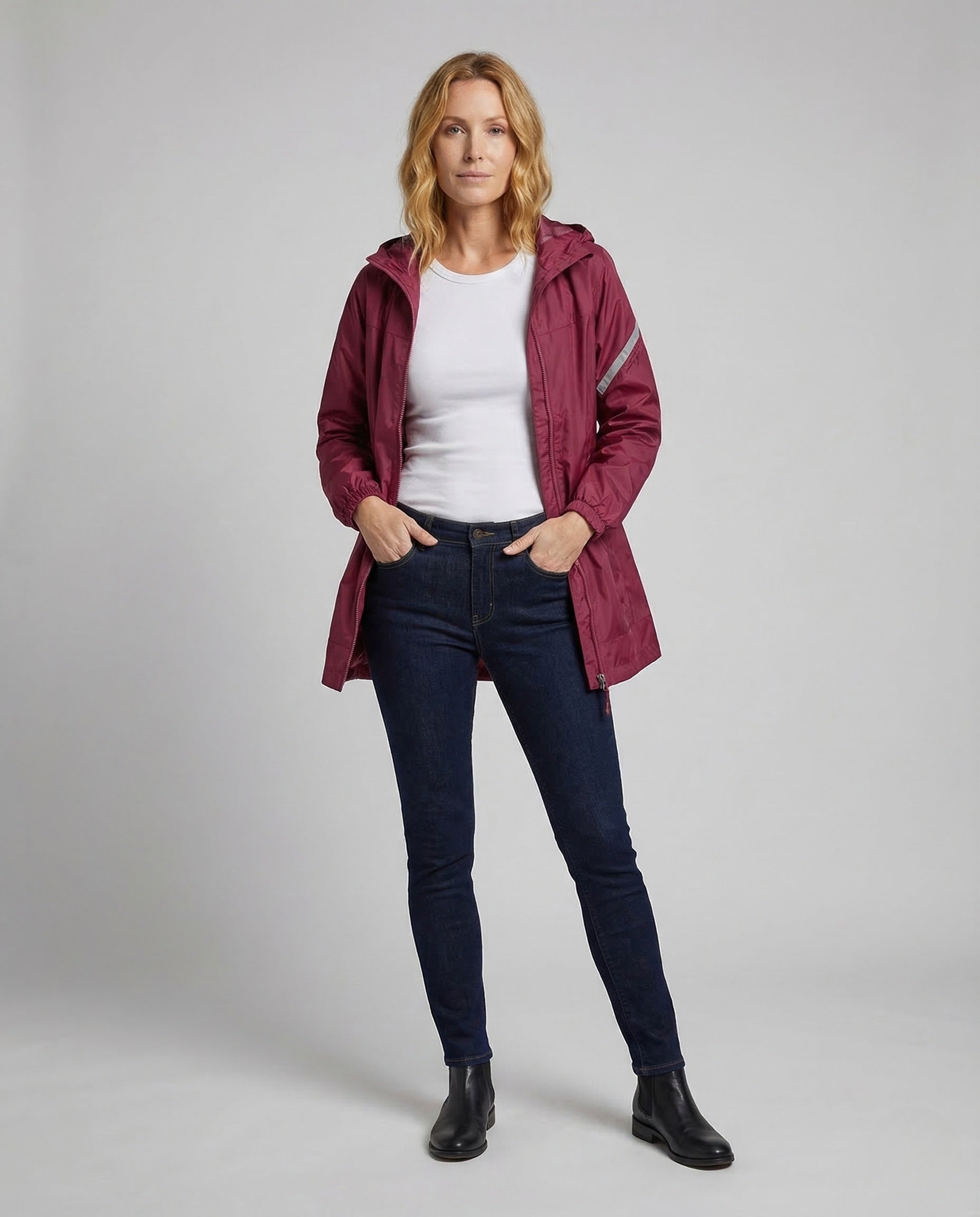 Unisex Regenjacke Wasserdicht mit Kapuze und Reflektoren - Norvielle
