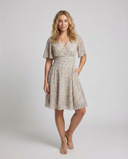 Damen Wickelkleid V-Ausschnitt A-Linie - Norvielle