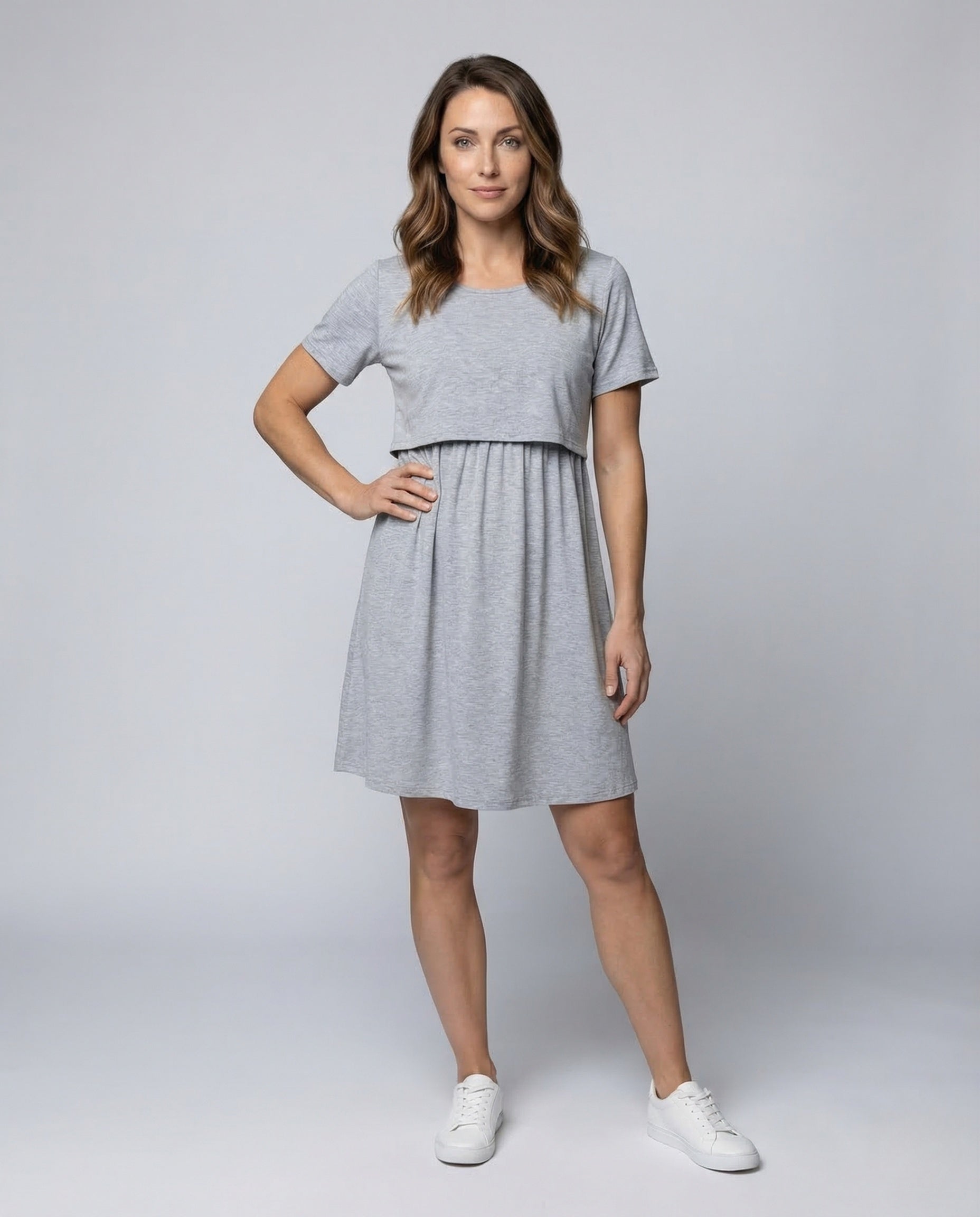 Damen Stillkleid Elastikbund Baumwolle Schwarz - Norvielle