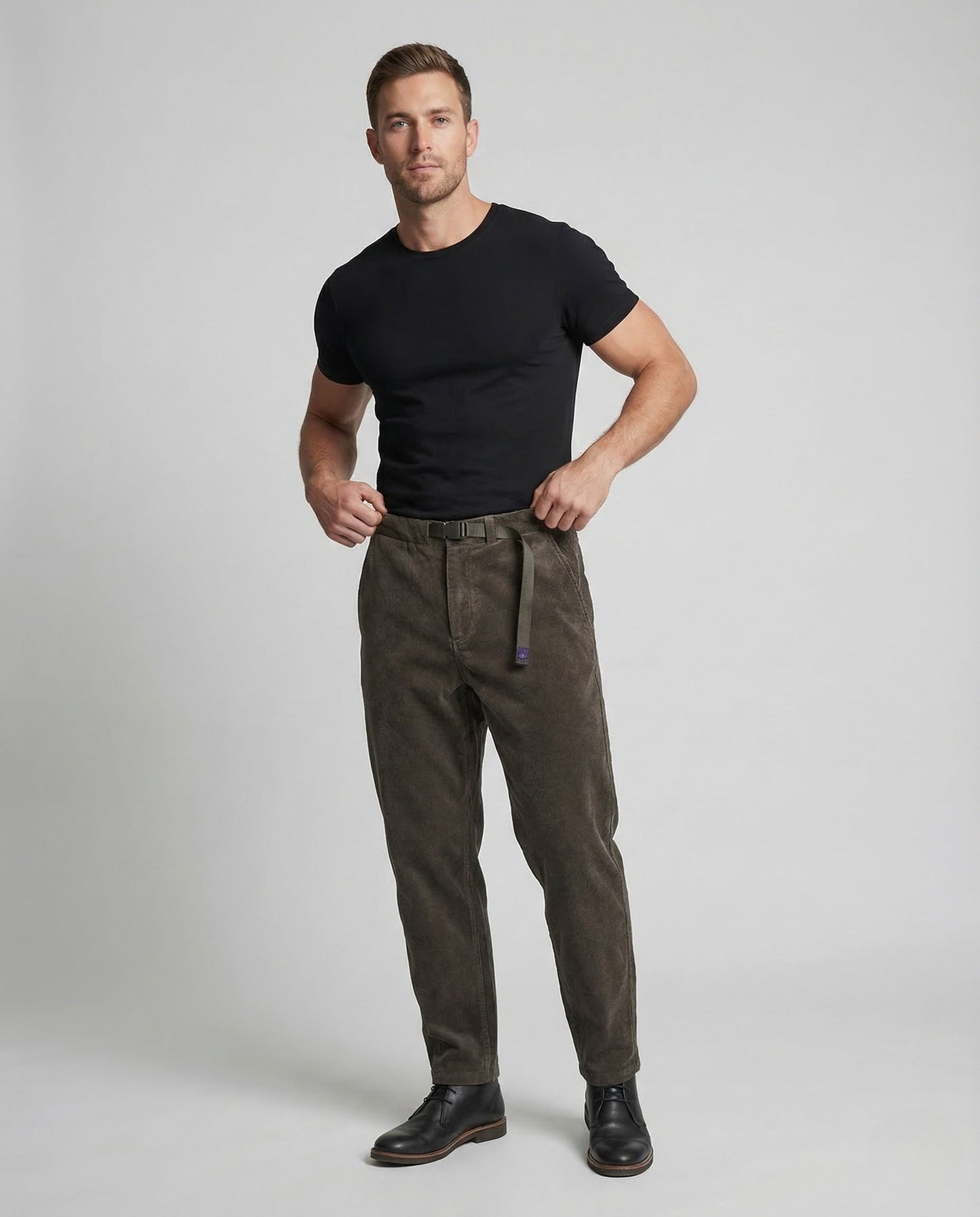 Herren Cordhose mit Gurtbund Utility Stil - Norvielle
