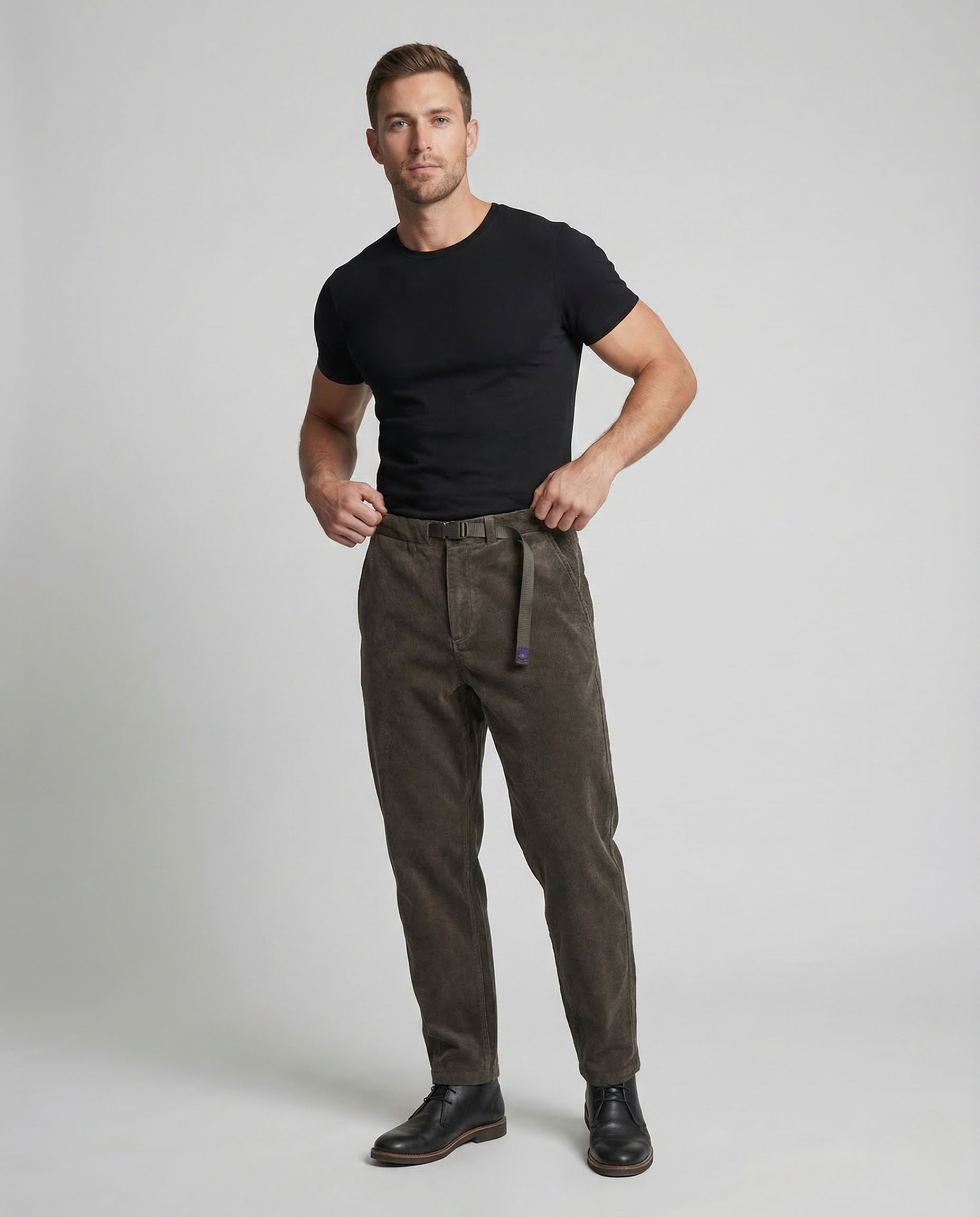Herren Cordhose mit Gurtbund Utility Stil - Norvielle