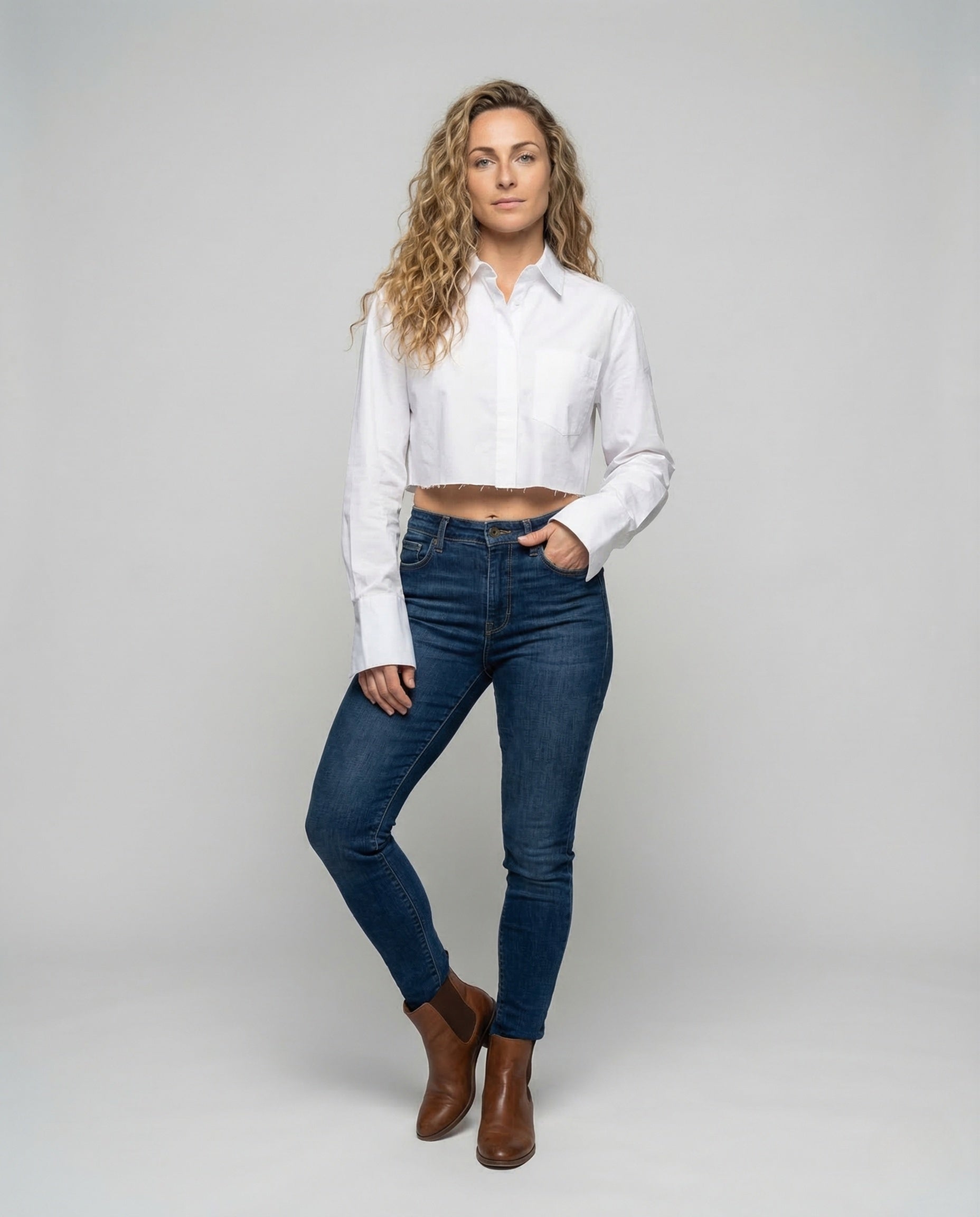 Damen Kurzarm Hemd Tailliert - Norvielle