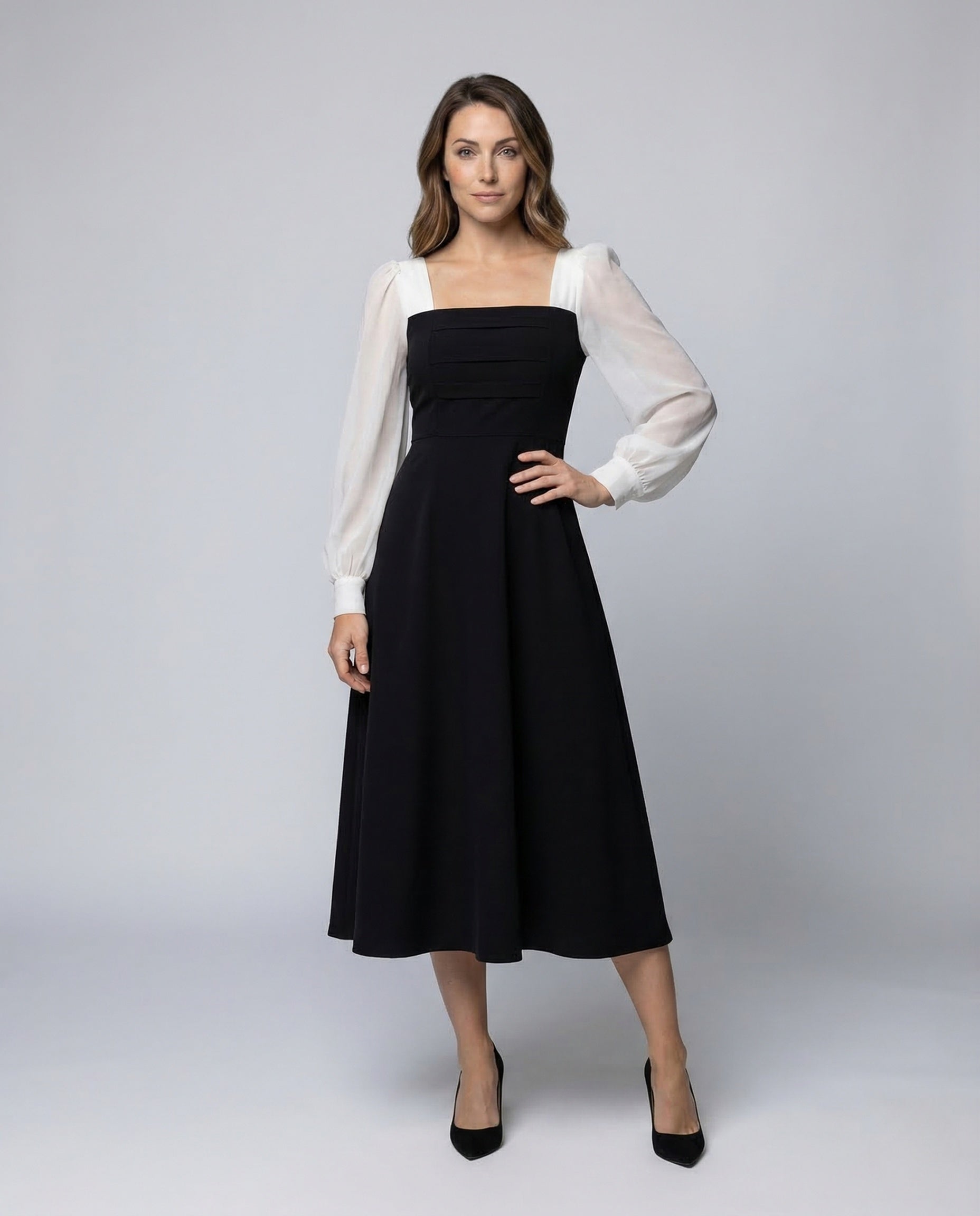 Damen Zweiteiler Midikleid Chiffon Ärmel - Norvielle
