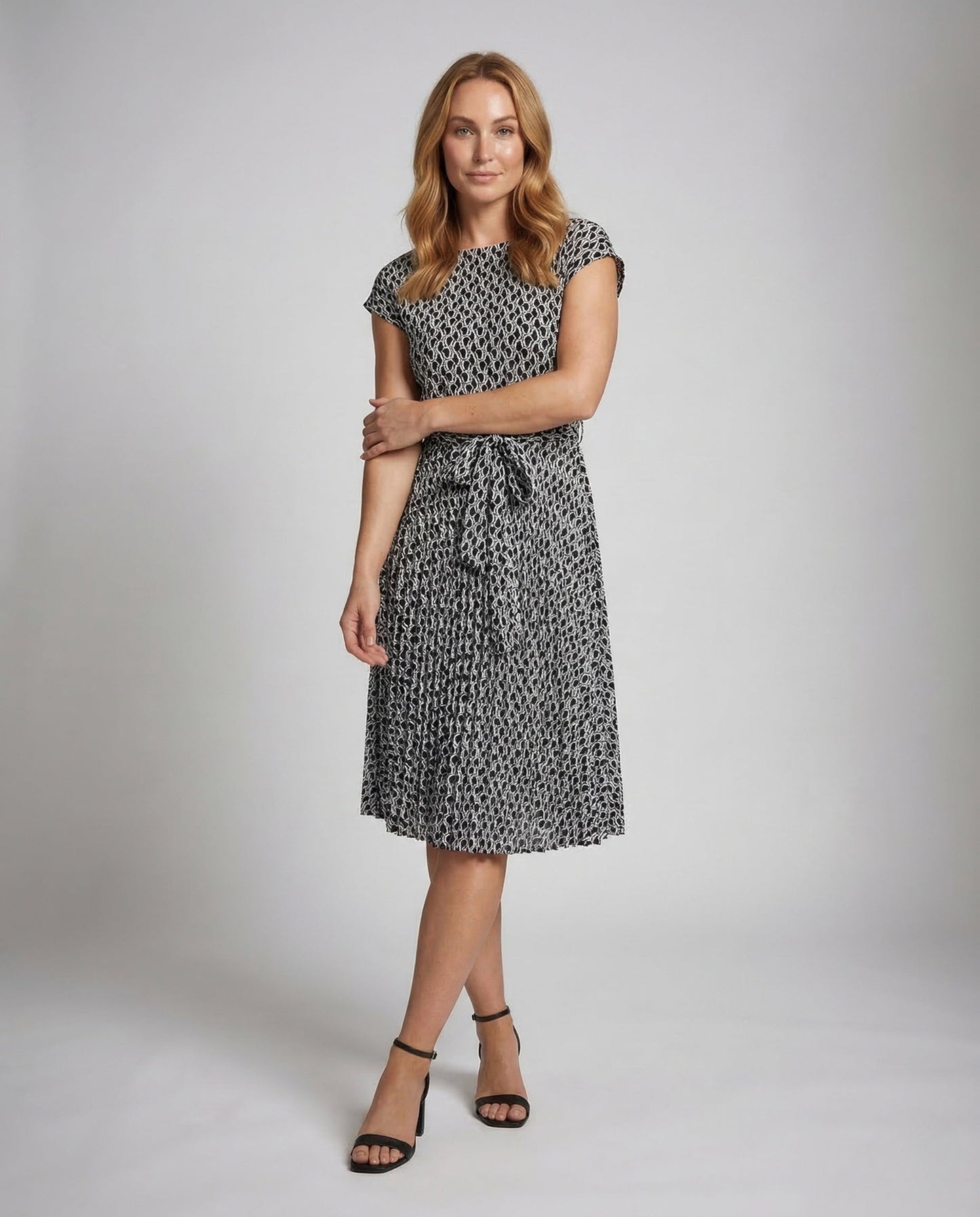 Damen Midikleid mit Gürtel und Plissee - Norvielle
