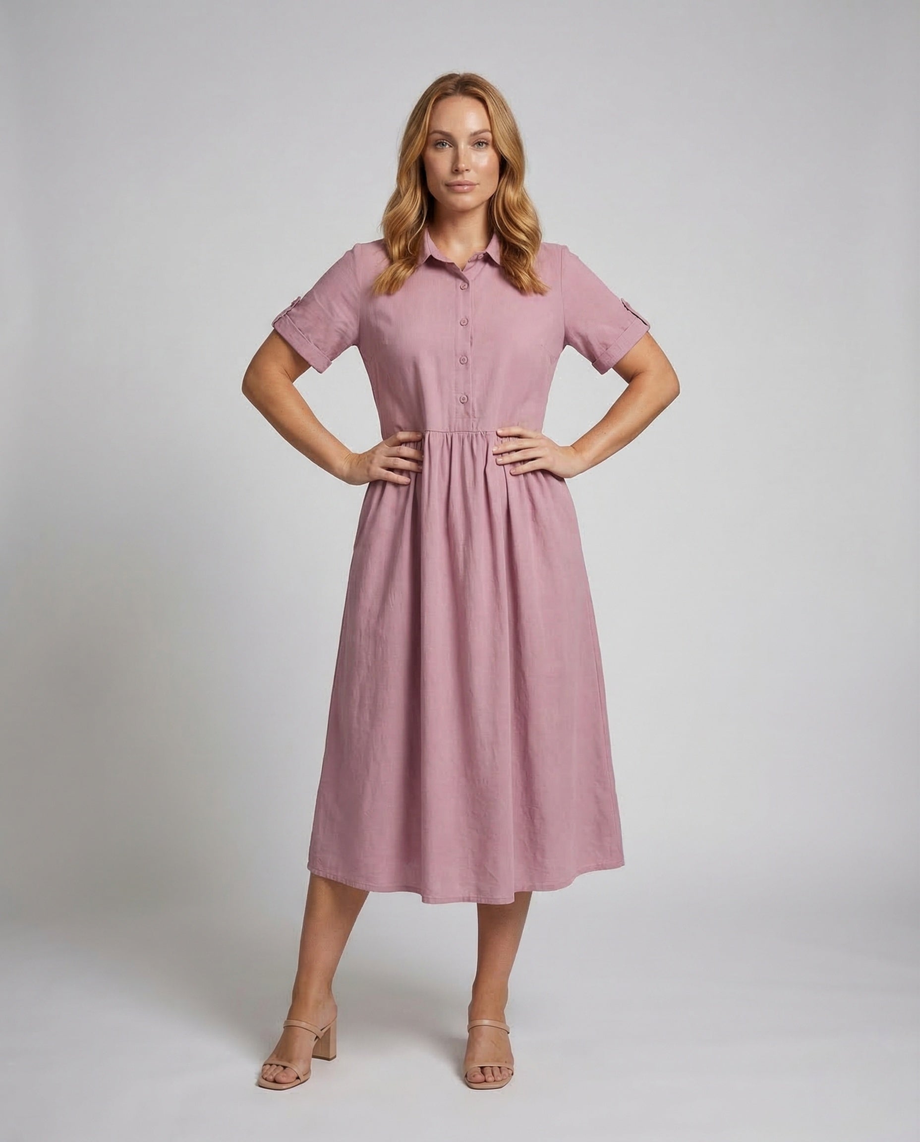 Damen Hemdblusenkleid Geraffte Taille kann wie folgt umgeschrieben - Norvielle