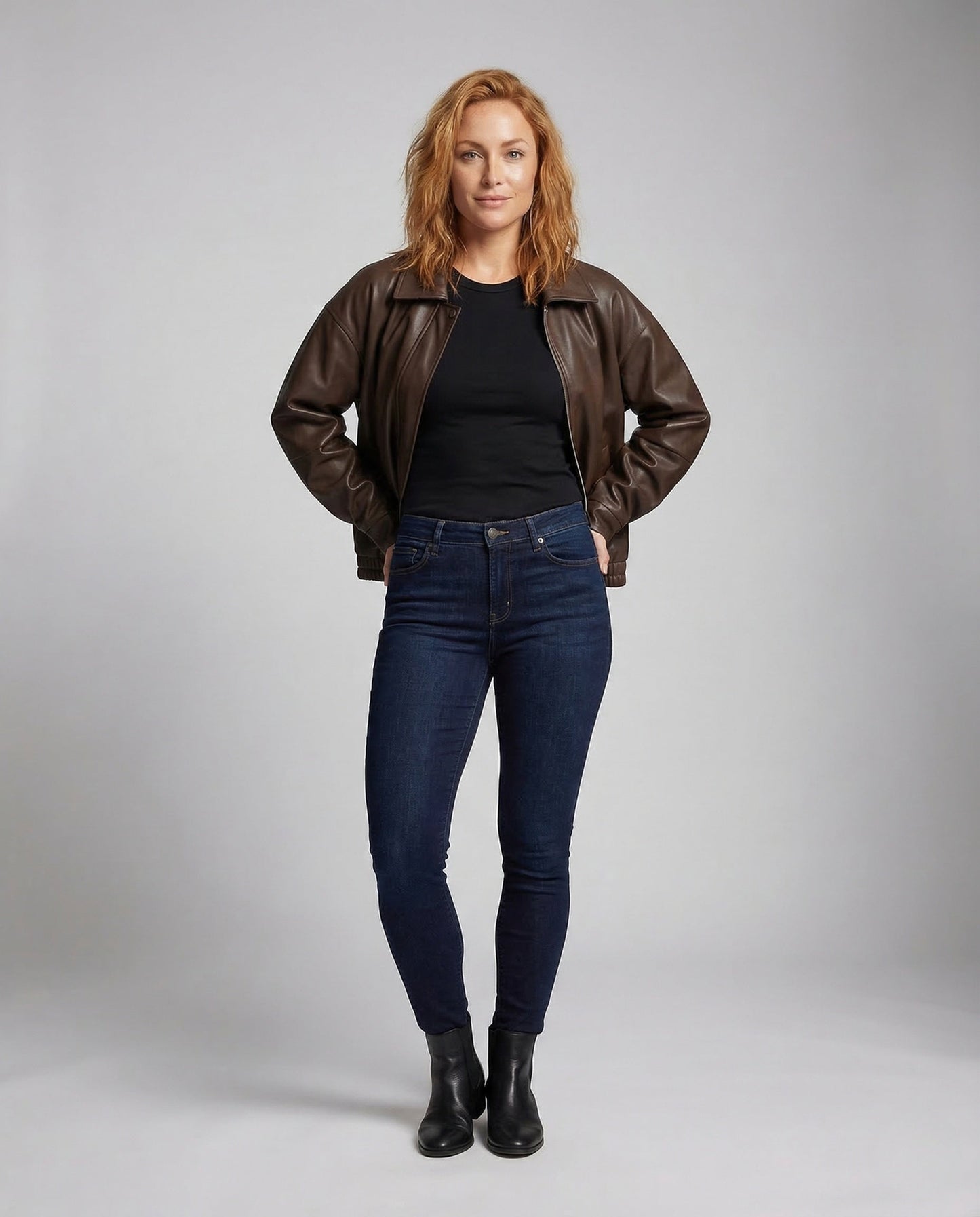 Damen Oversize Kunstlederjacke Reißverschluss Schwarz - Norvielle