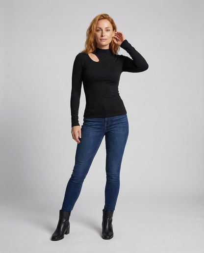 Damen Feinstrickpullover Asymmetrischer Ausschnitt - Norvielle