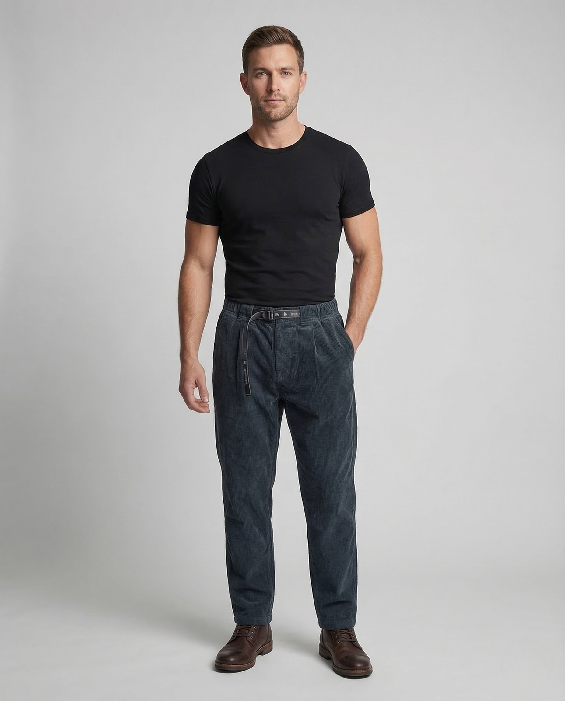 Herren Cordhose Weit mit Gürtel - Norvielle