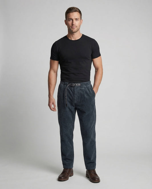 Herren Cordhose Weit mit Gürtel - Norvielle