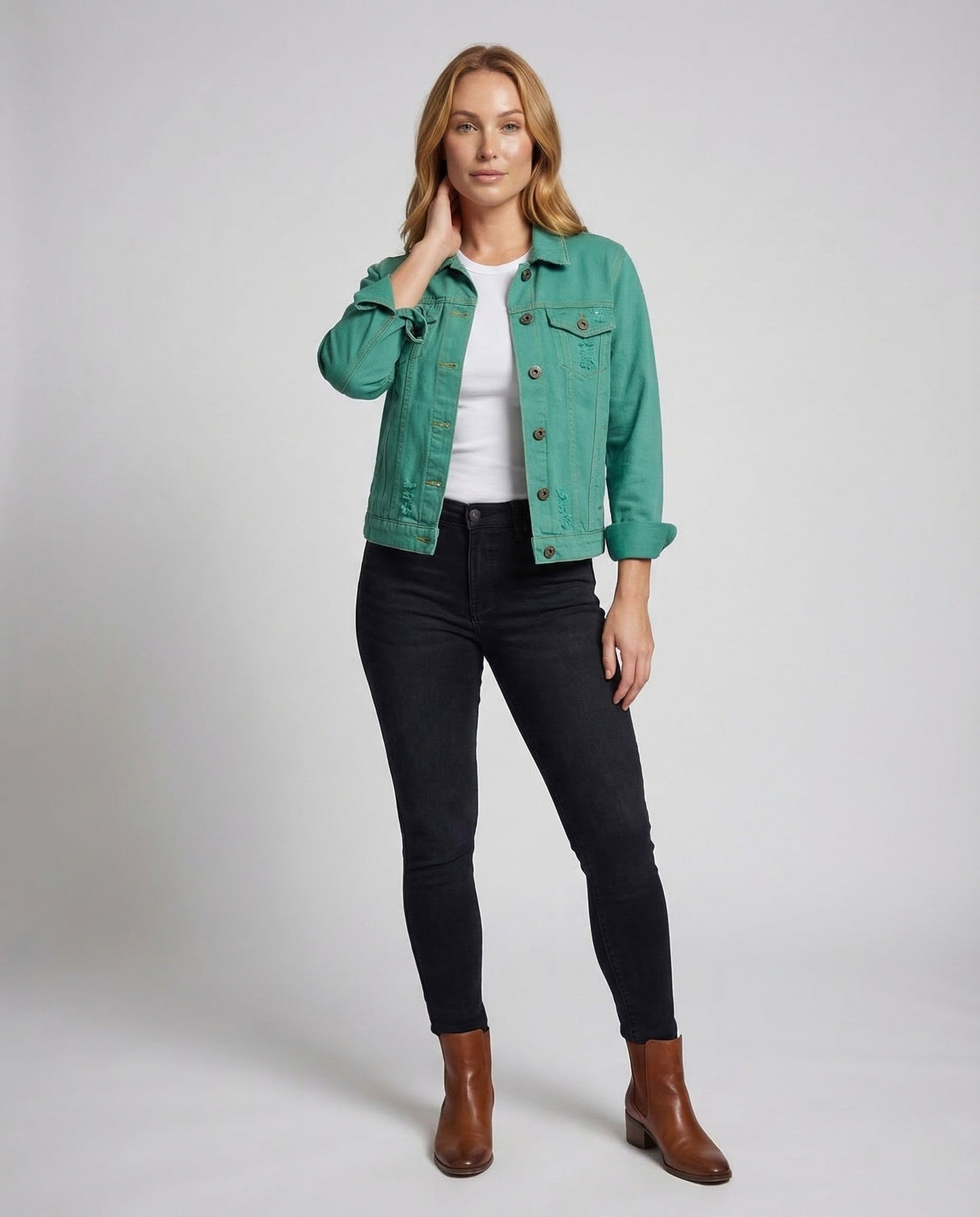 Kinder Jeansjacke Kurz Verwaschen Unisex - Norvielle