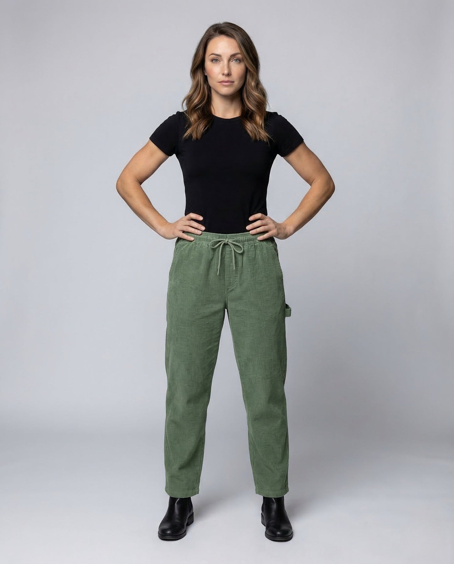 Damen Cord Jogginghose Mit Elastikbund - Norvielle