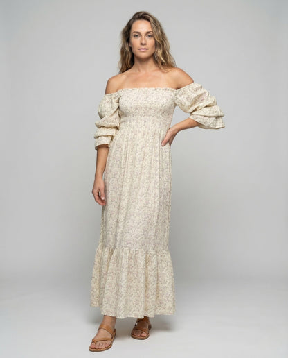 Damen Maxikleid Carmen Volant - Norvielle