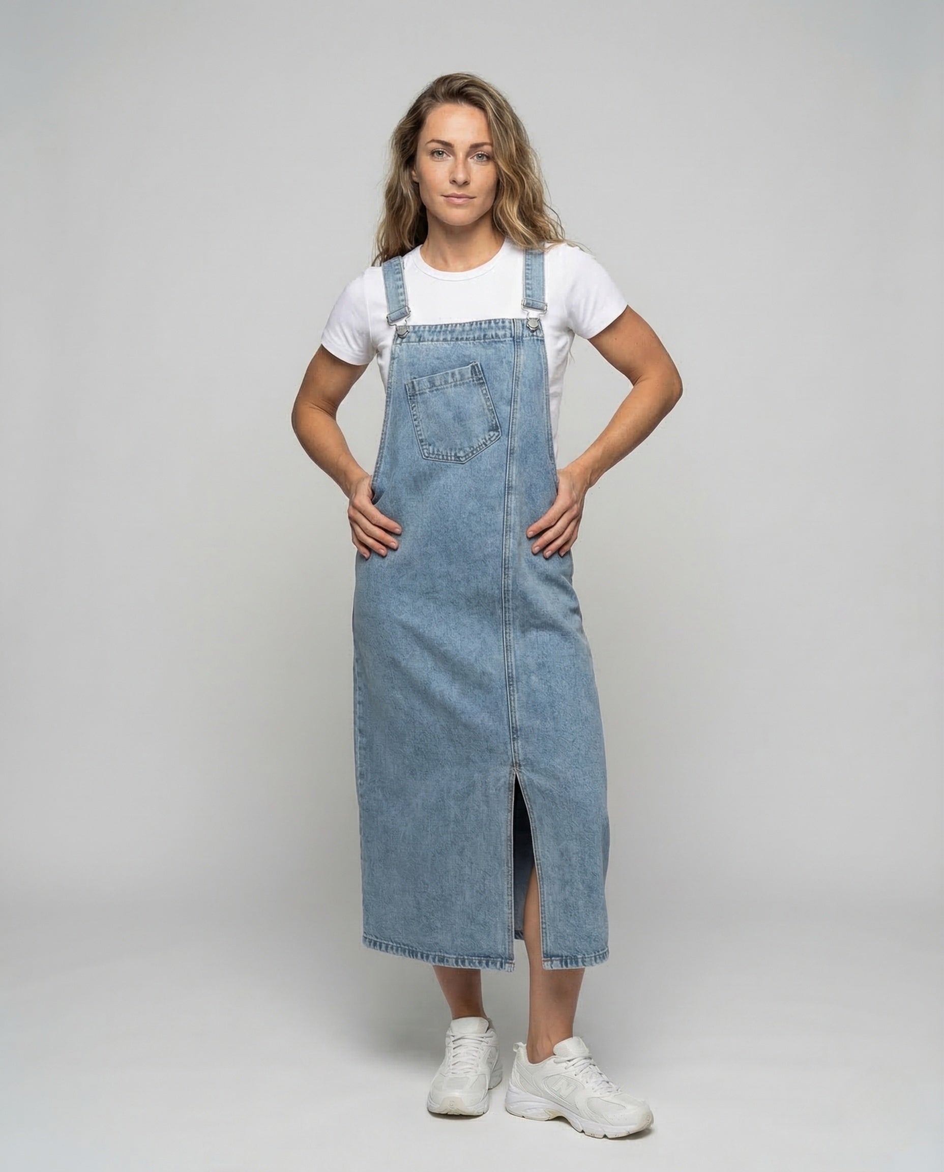 Damen Latzkleid Midi Jeans - Norvielle