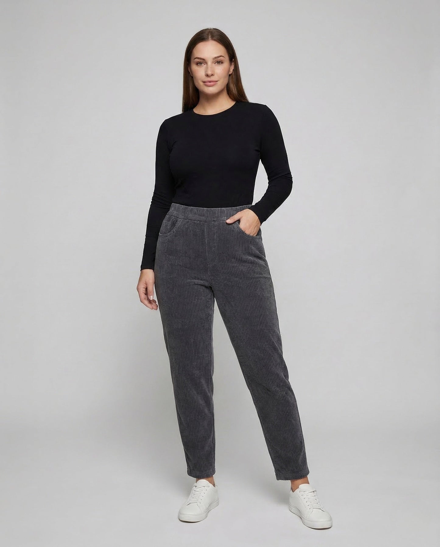 Damen Cordhose mit Teddyfutter Gerade - Norvielle