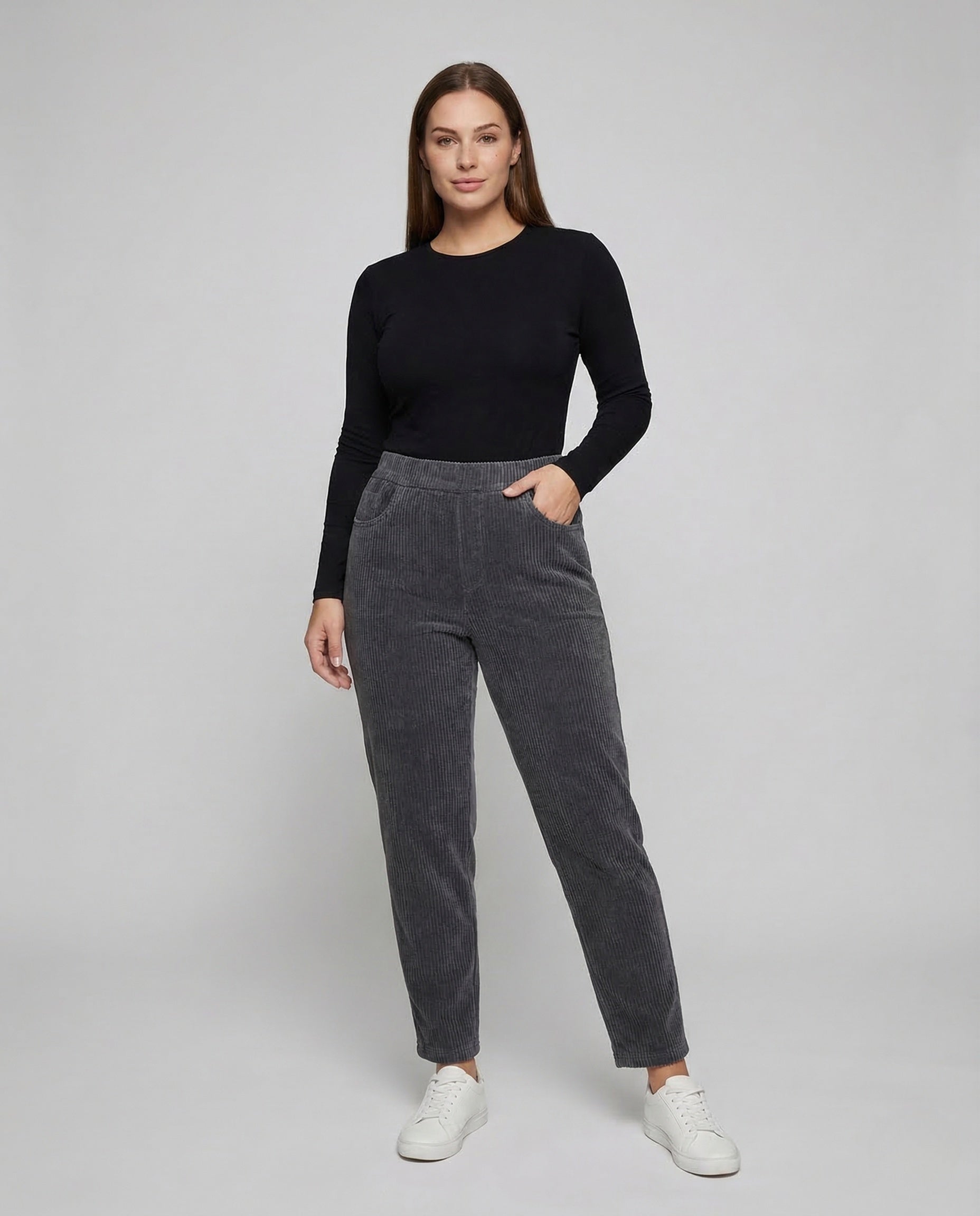 Damen Cordhose mit Teddyfutter Gerade - Norvielle