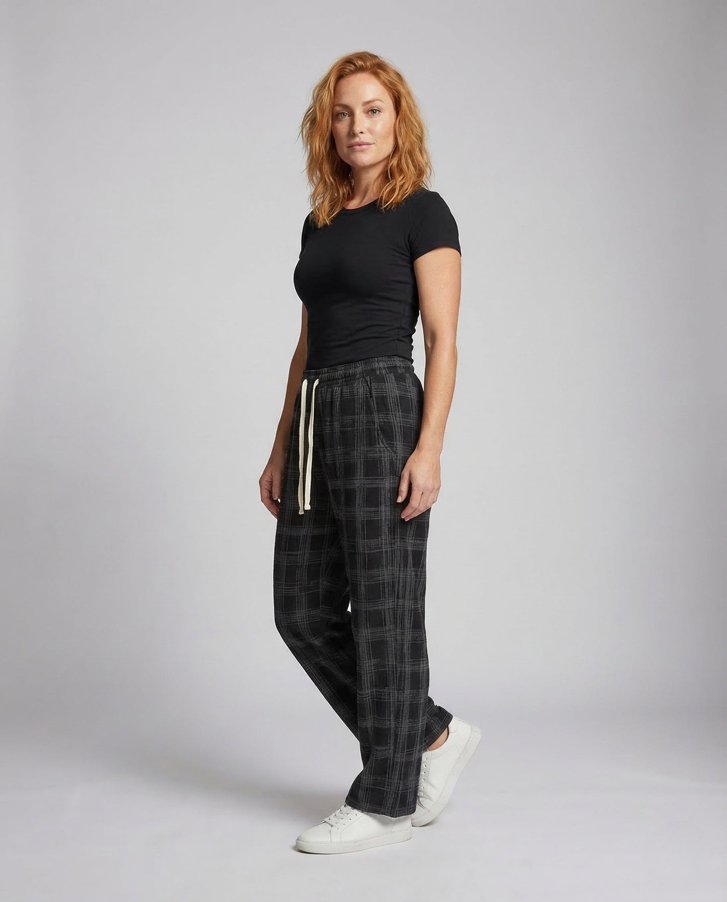 Unisex Freizeithose Kariert Oversize Tunnelzug - Norvielle