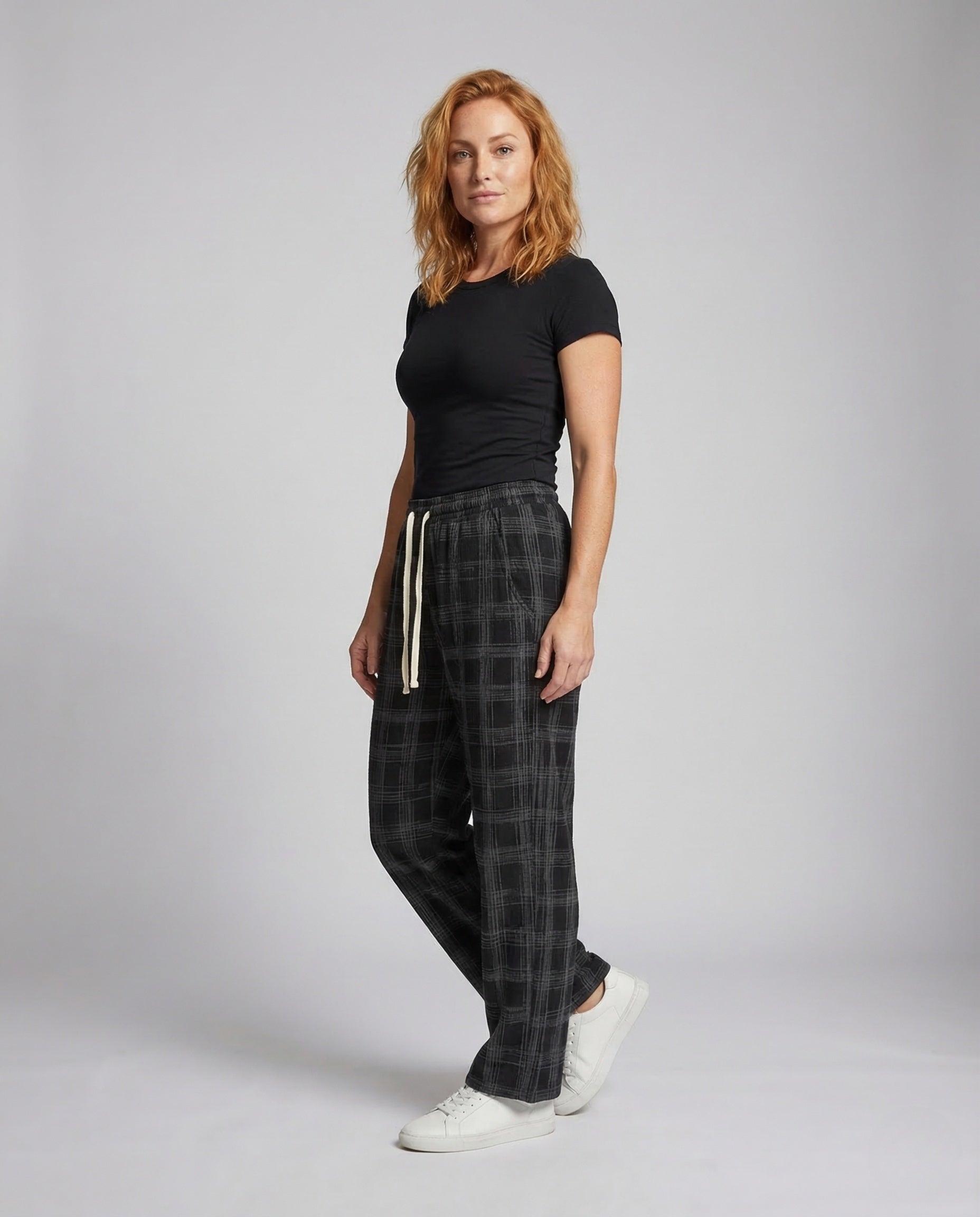 Unisex Freizeithose Kariert Oversize Tunnelzug - Norvielle