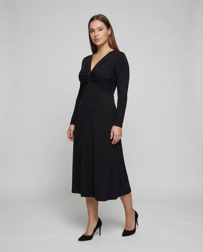 Damen Langarm-Jerseykleid Twist - Norvielle